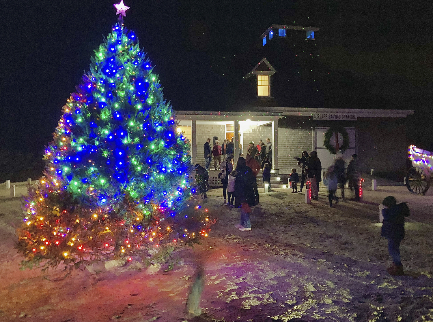 The second annual tree lighting at the Amagansett Life Saving and Coastguard Station was held on December 7.  KYRIL BROMLEY