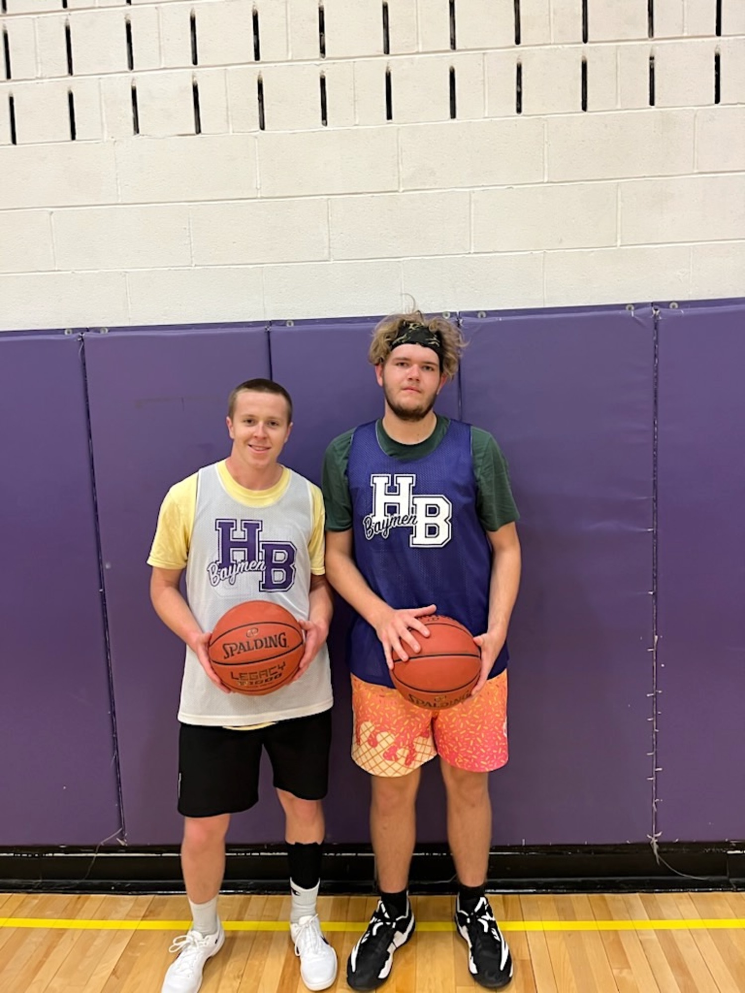 Hampton Bays boys basketball team's senior co-captains Séamus Smith and Cole Wilson. NOAH BROWN