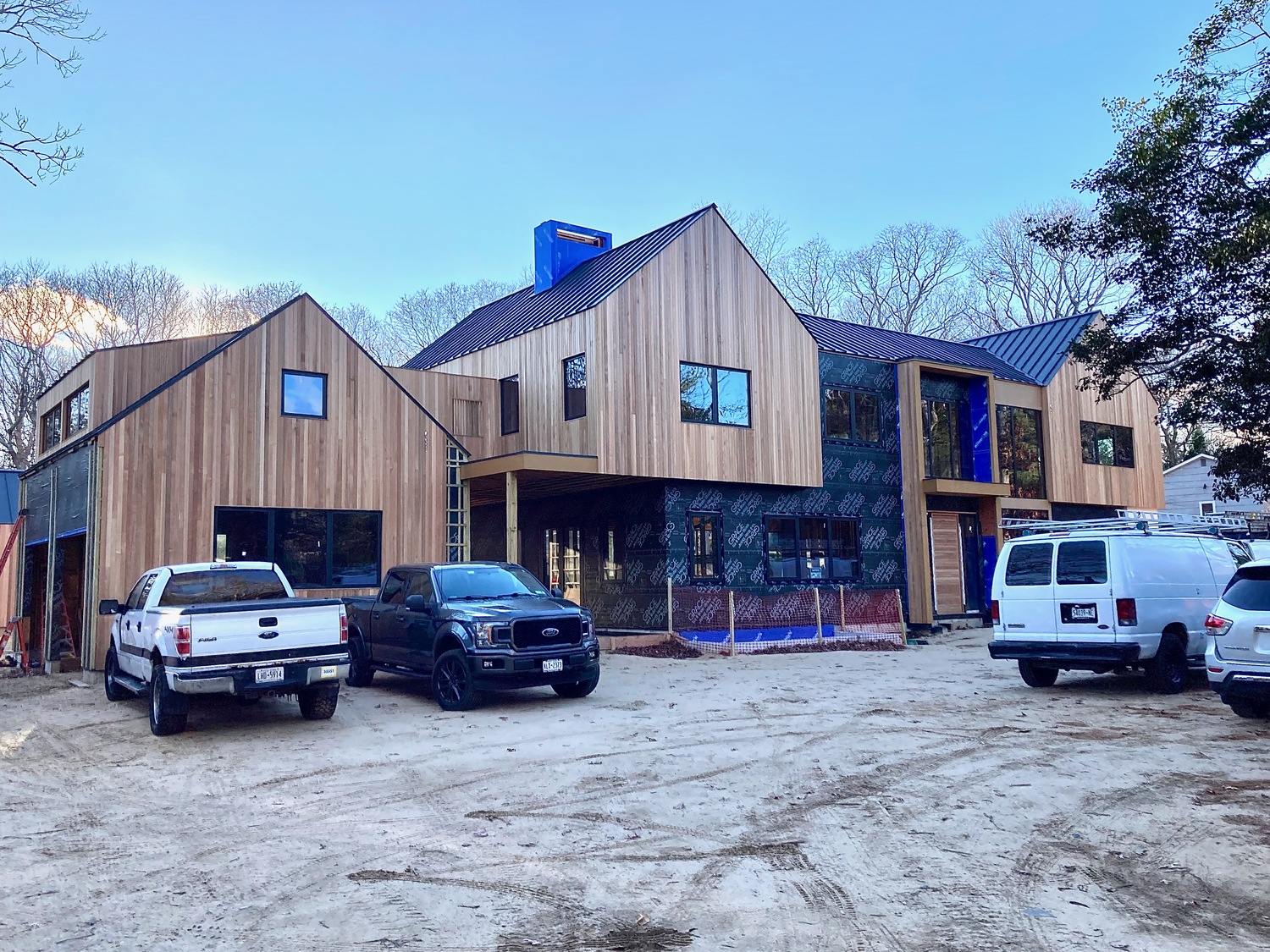 The East Hampton Town Board heard a recommendation to reduce the formula by which maximum allowable gross floor area is calculated on Tuesday, an effort to rein in massive new houses like this one on Copeces Lane in Springs.  KYRIL BROMLEY