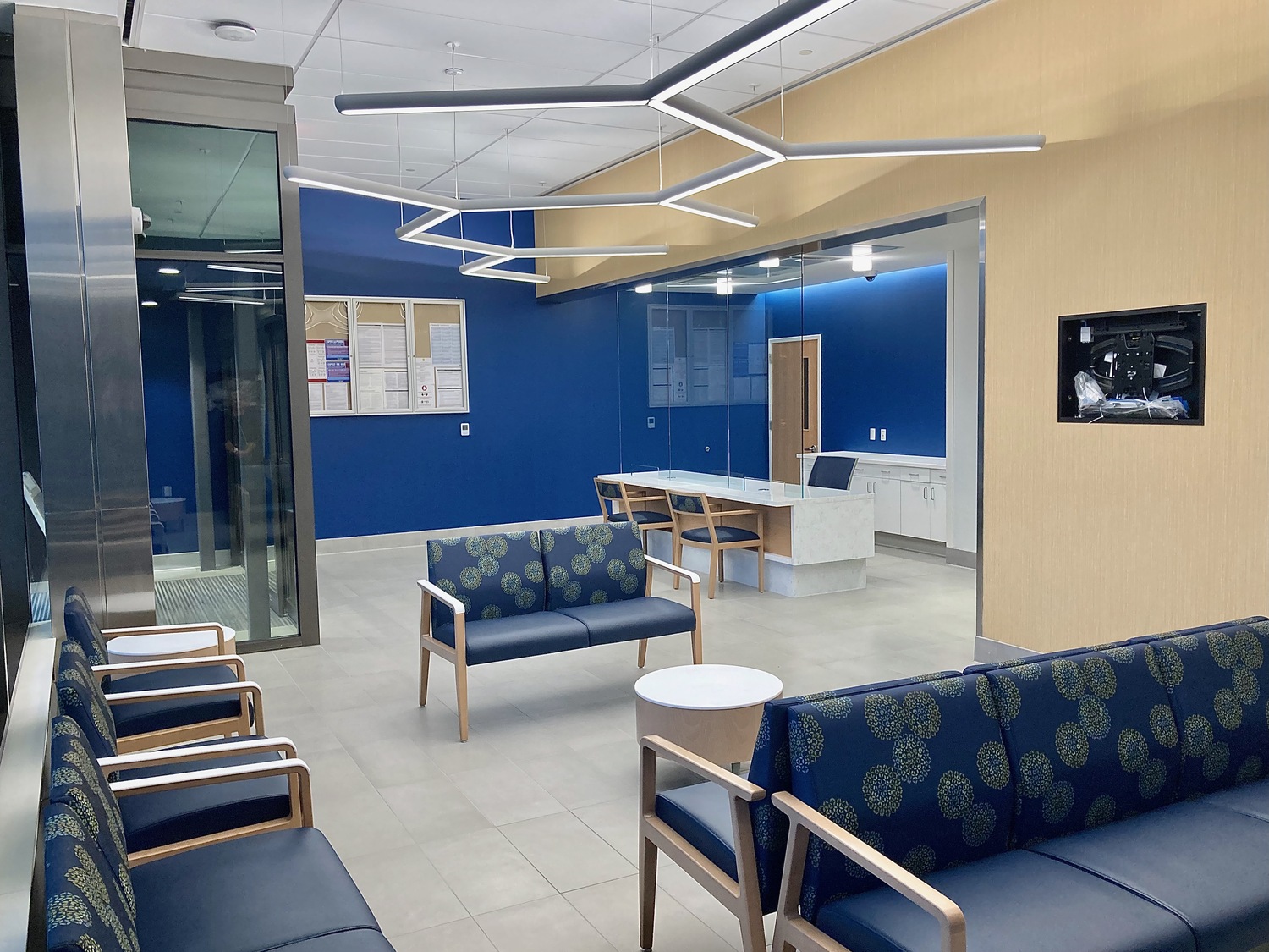 The recently-completed Stony Brook East Hampton Emergency Department features a large and comfortable waiting and registration area. KYRIL BROMLEY