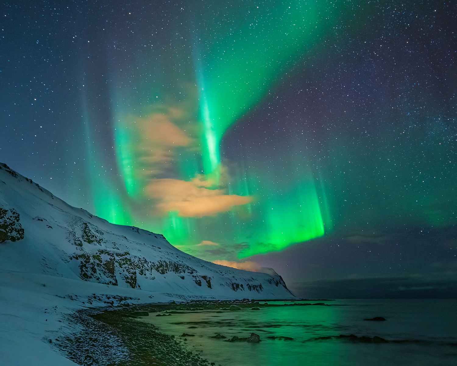 The northern lights over Iceland.