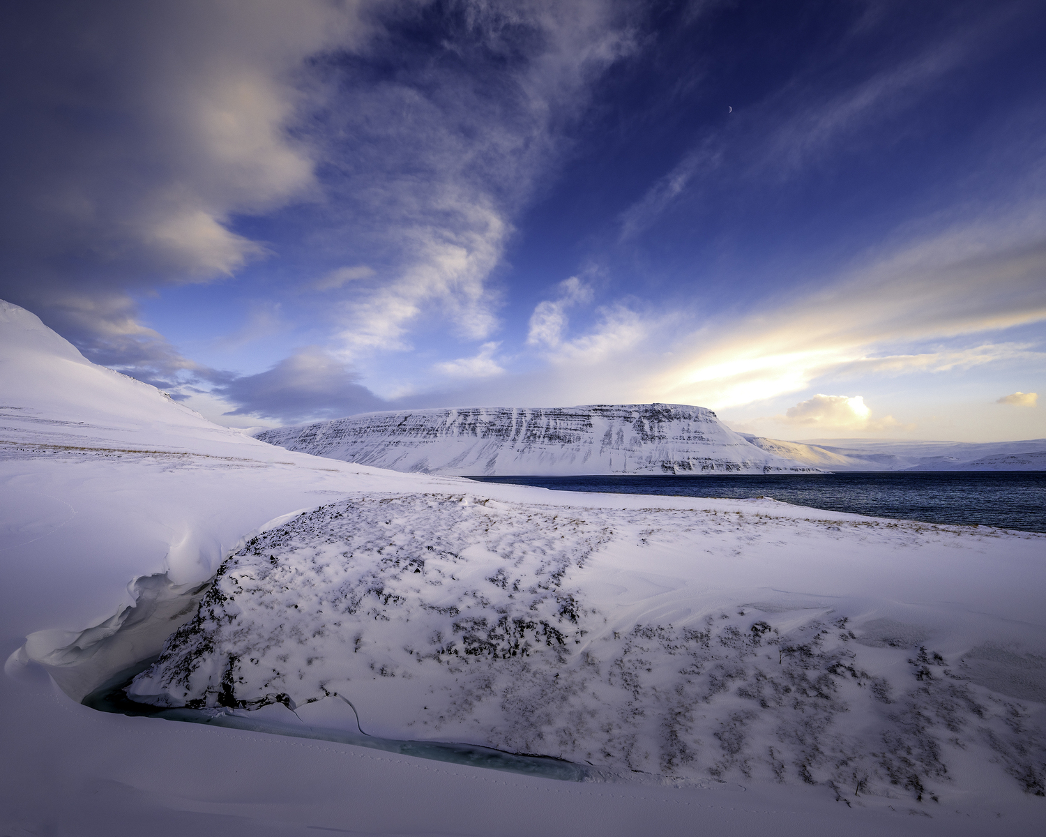 An isolated area of Iceland in winter.