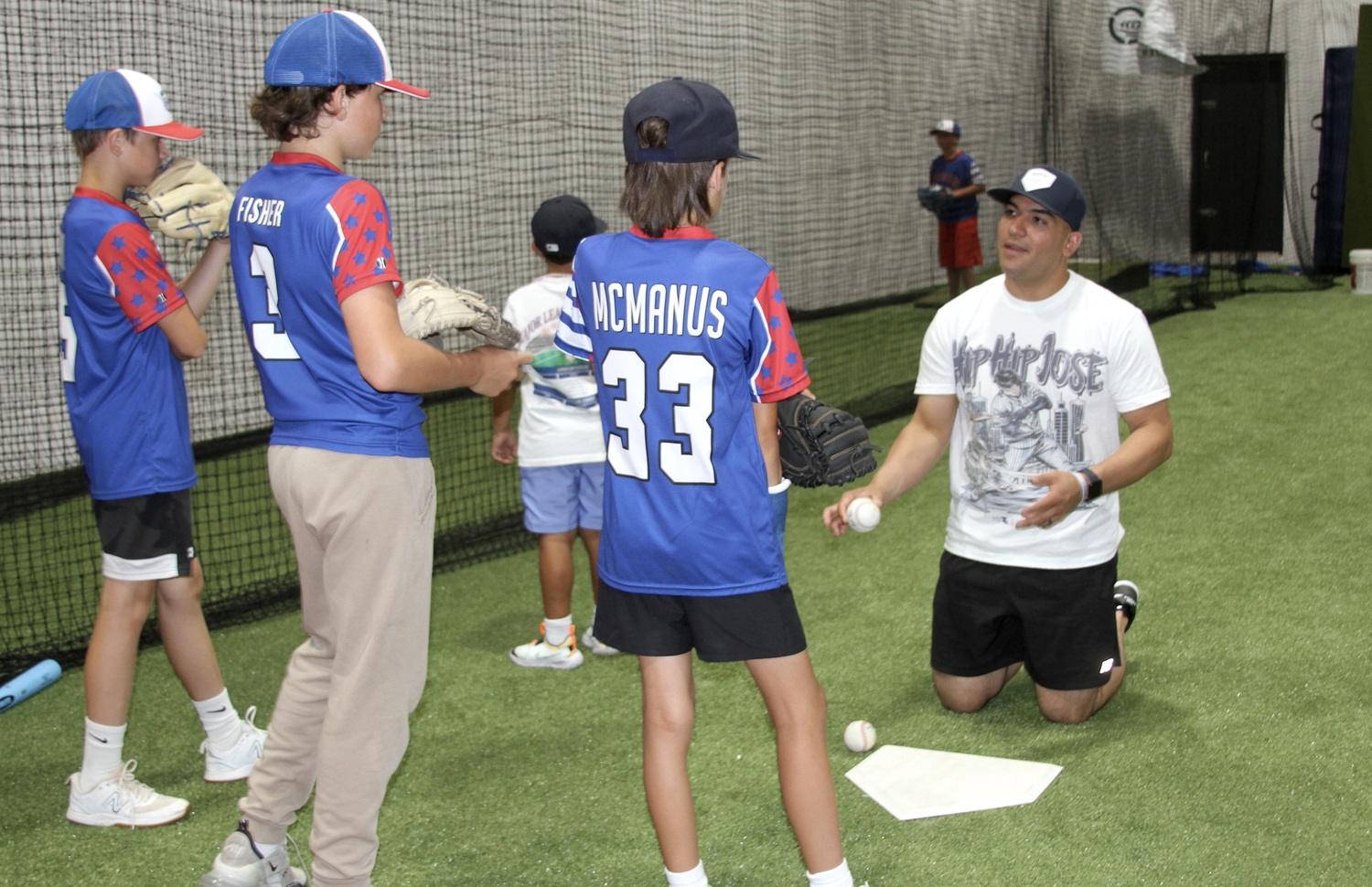 July 11 - New York Yankees catcher Jose Trevino visited the Westhampton Warriors 12U baseball team at its training facility in Riverhead on July 1.  DESIRÉE KEEGAN