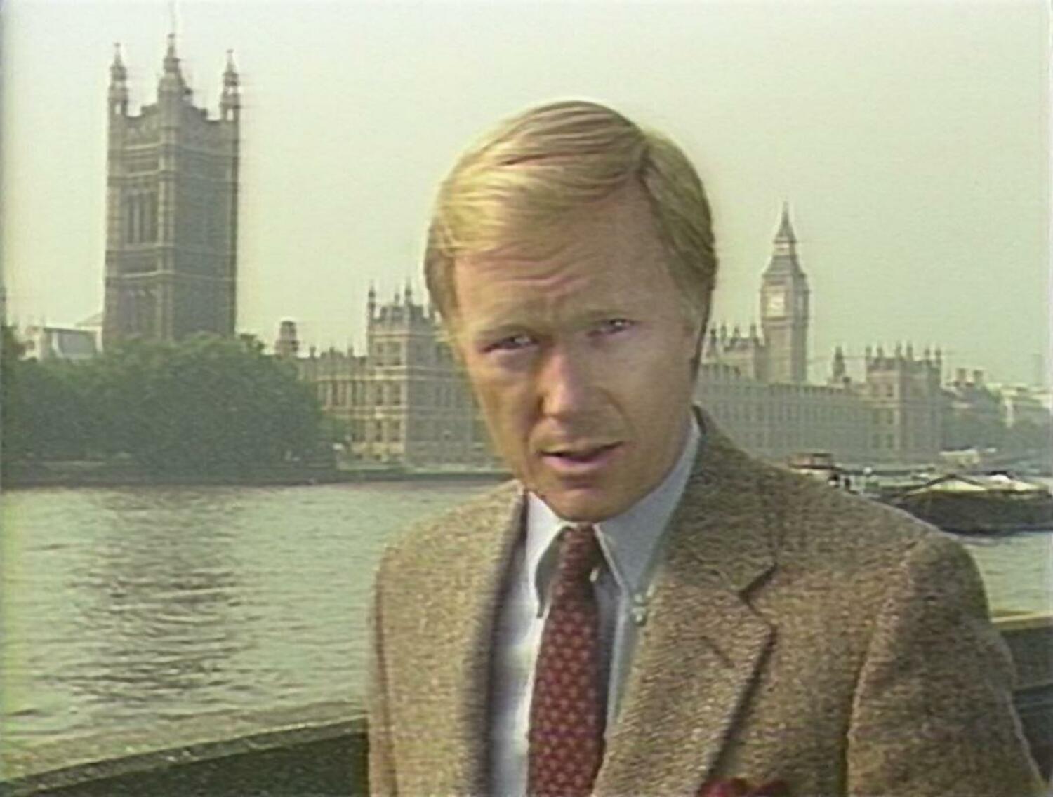 Chuck Scarborough reporting from London in 1986. COURTESY WNBC