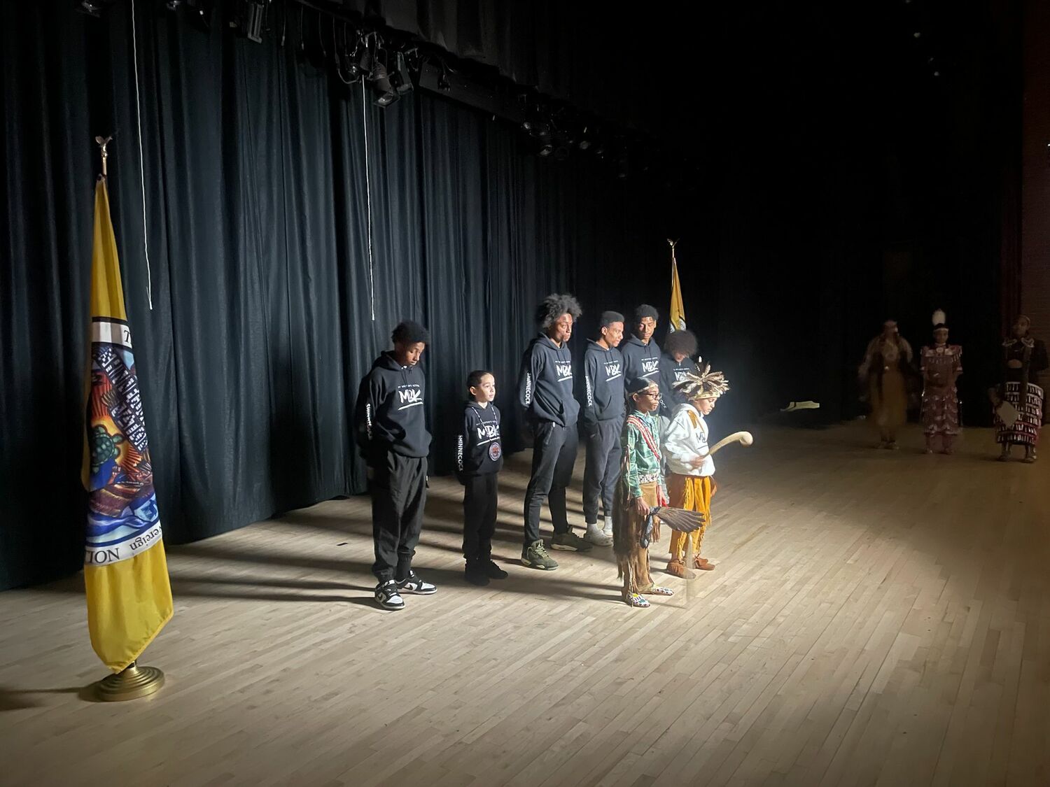 Members of My Brother's Keeper participate in an opening land acknowledgement for the 2024 New York State My Brother’s Keeper Symposium. COURTESY SHAWN SMITH