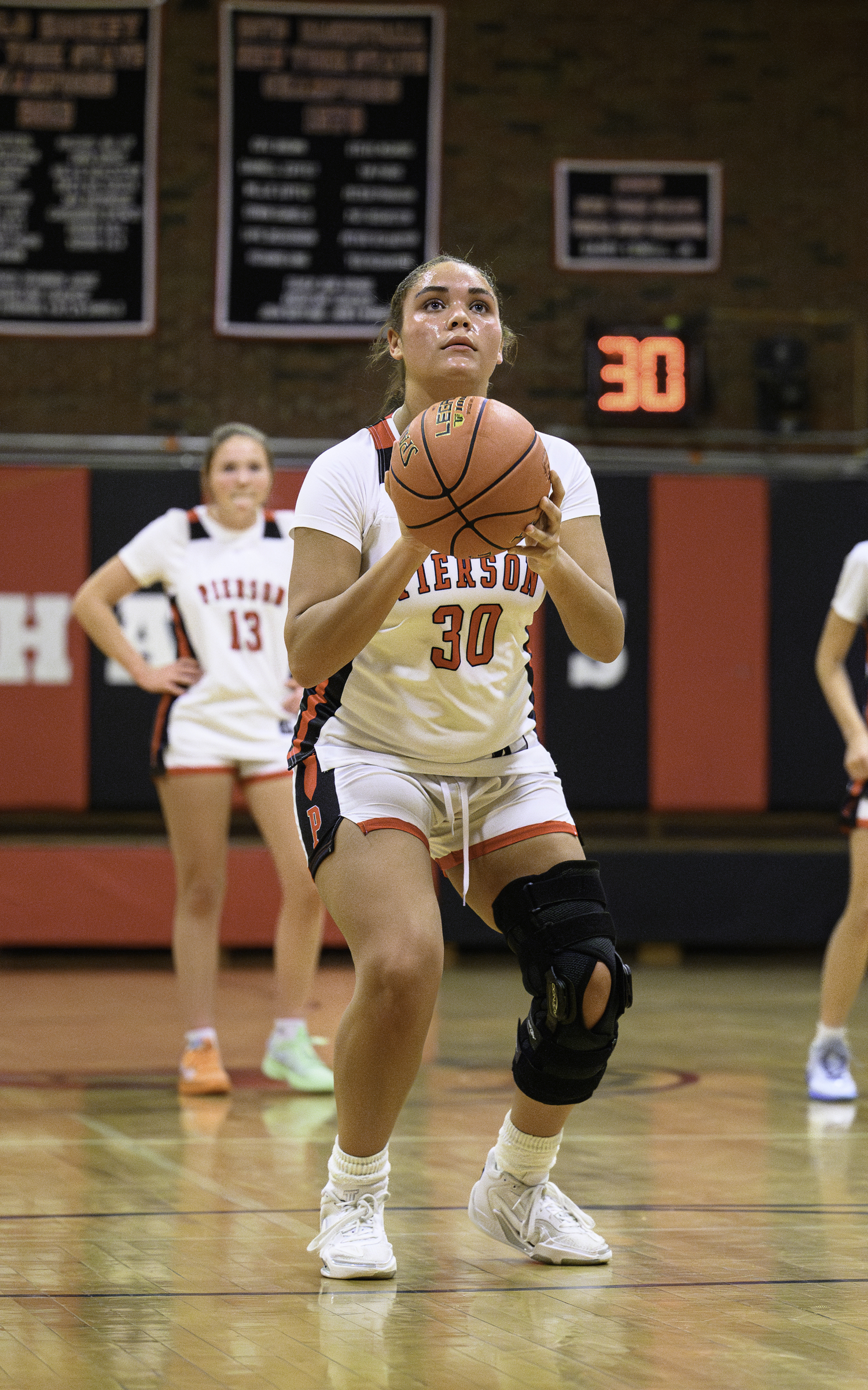 Ani Bedini lines up a free throw.   MARIANNE BARNETT