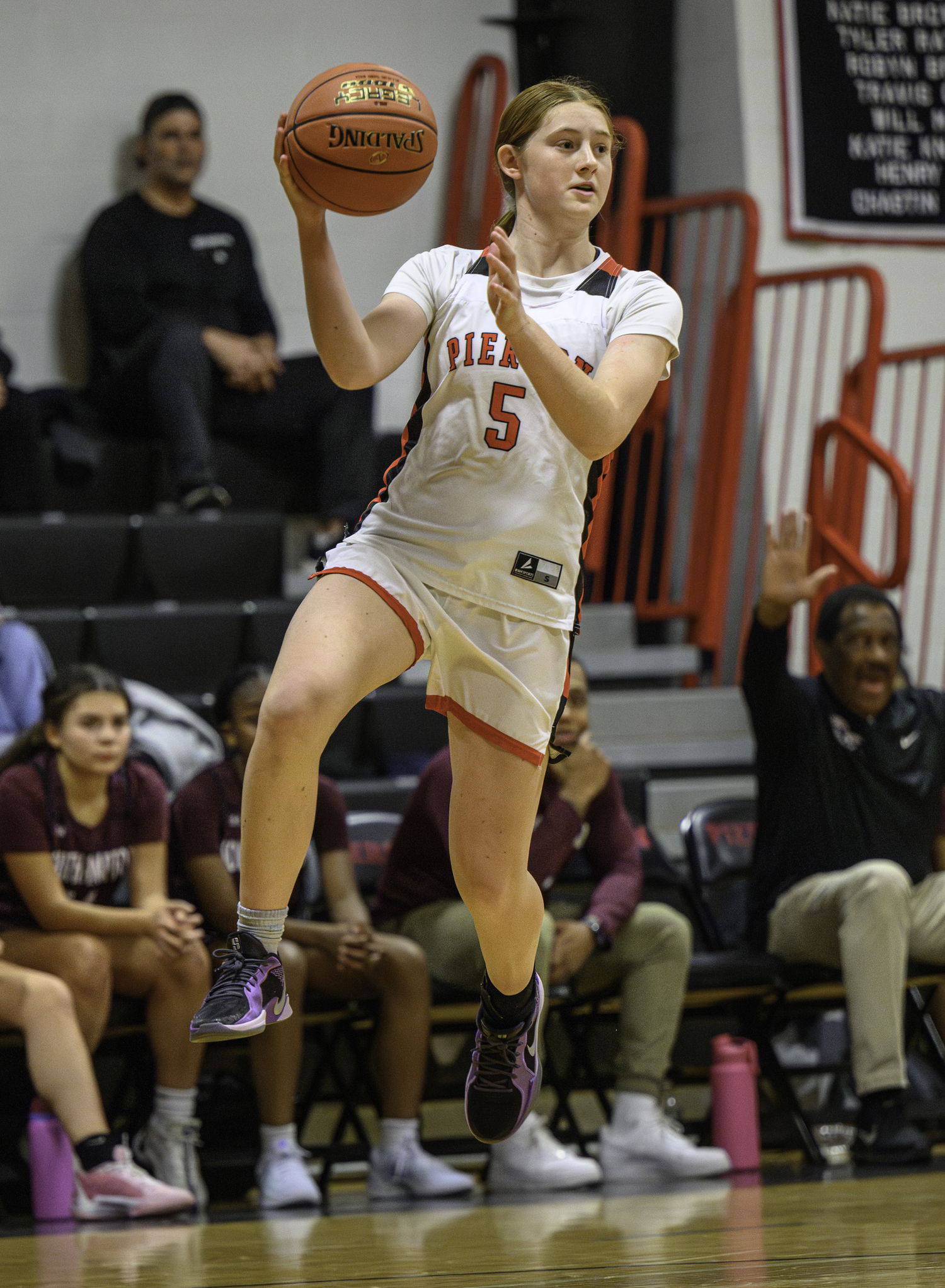 Josie Mott passes the ball.   MARIANNE BARNETT