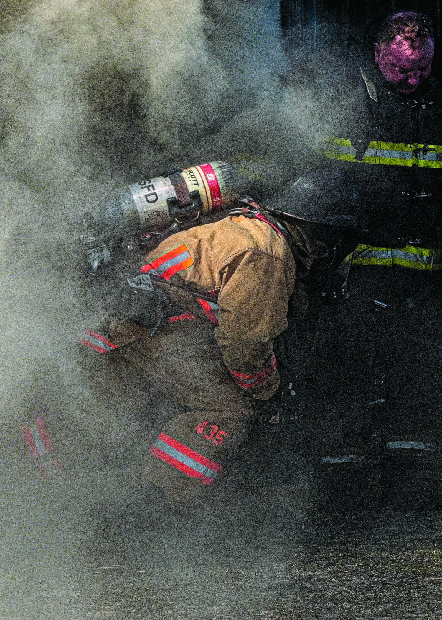 May 23 - Despite declining numbers, men and women are still answering the call to become volunteer firefighters — and tackling the difficult, sometimes dangerous training that is required. A new group of “probies” — probationary
firefighters — recently arrived at the Suffolk County Fire Academy, coming from a variety of different backgrounds. TOM GOGOLA