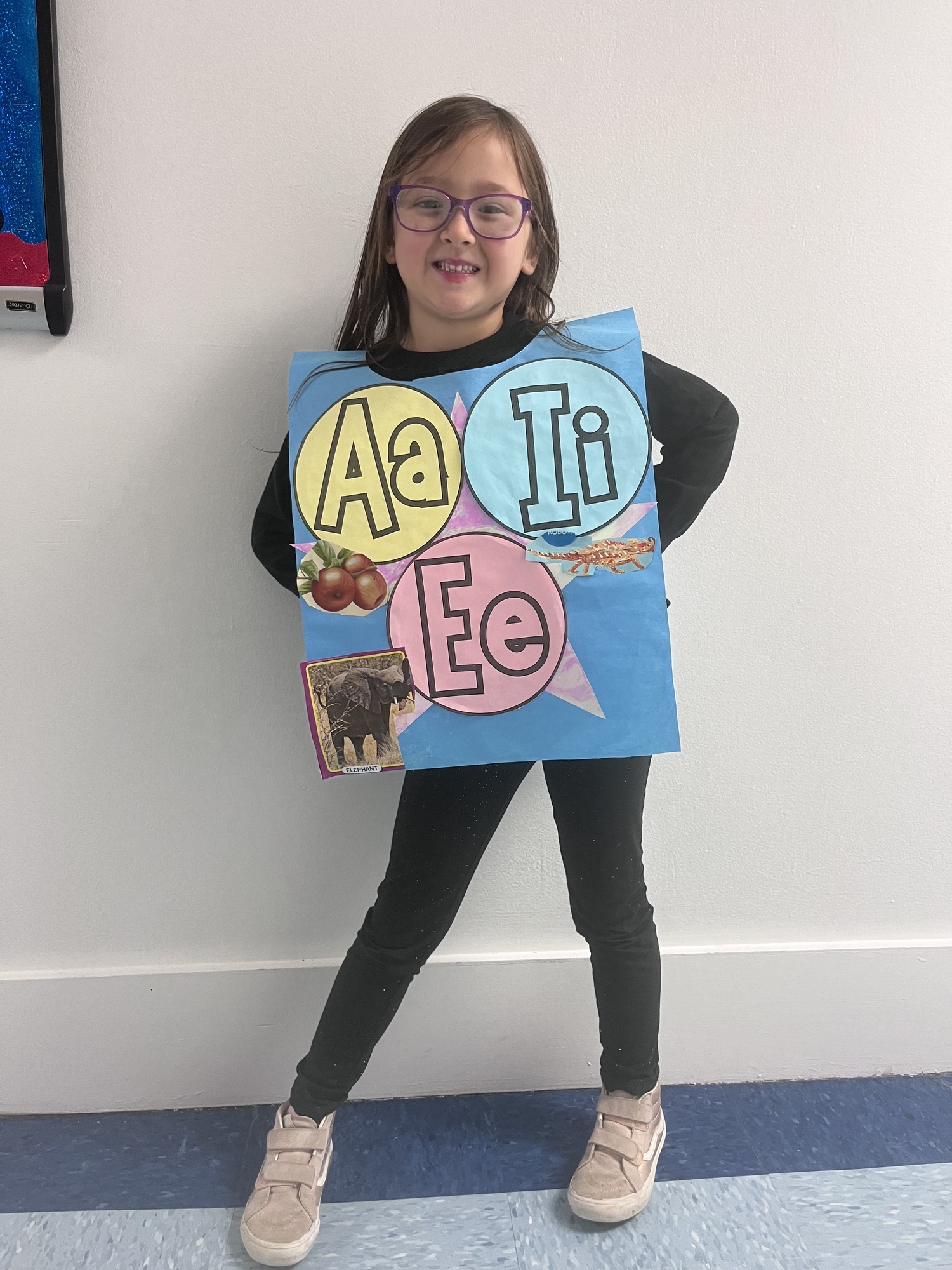 Rafaella Mollica, Jeremih Simpson and Ryker Vos Van Liempt represented various letters at the Sag Harbor Elementary School’s ABC fashion show. COURTESY SAG HARBOR SCHOOL DISTRICT