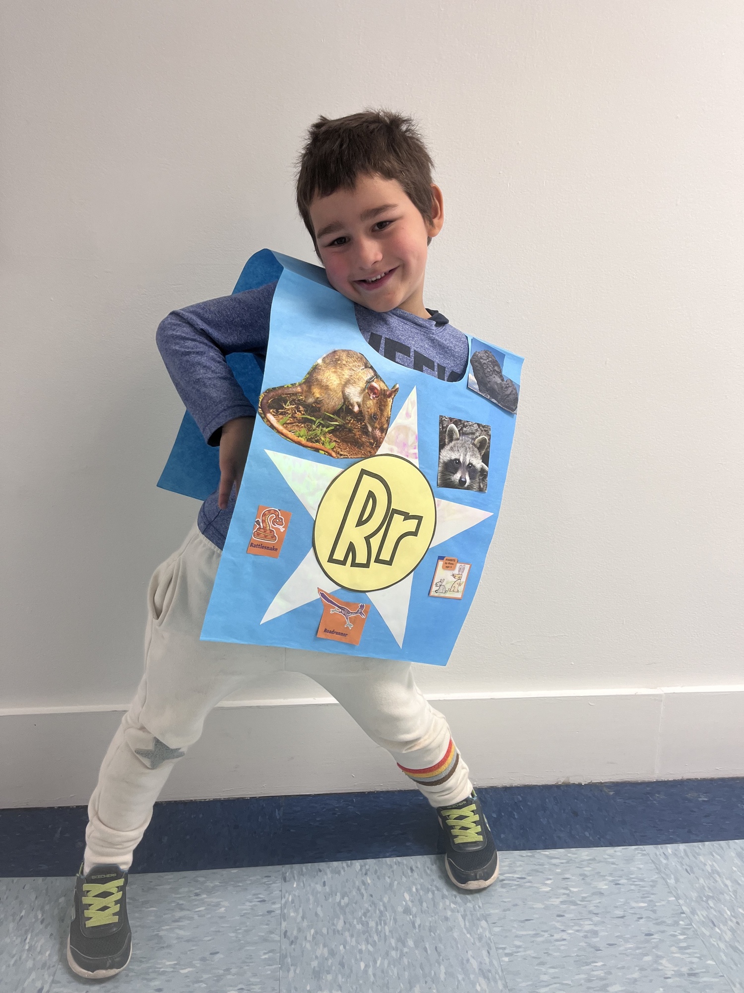 Rafaella Mollica, Jeremih Simpson and Ryker Vos Van Liempt represented various letters at the Sag Harbor Elementary School’s ABC fashion show. COURTESY SAG HARBOR SCHOOL DISTRICT