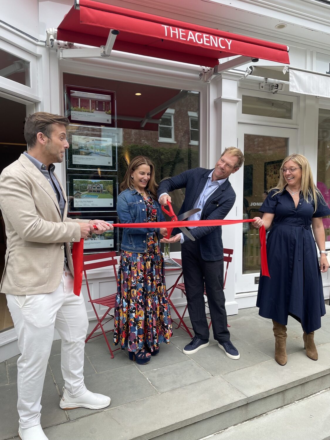 May 16 - The Agency Opens New Office in East Hampton
Managing partner Tyler Whitman, East Hampton co-managing directors Randi Ball and Rylan Jacka, and managing partner Dana Trotter ceremoniously cut the ribbon on The Agency’s new East Hampton office at 55 Main Street on May 9. It is The Agency’s second Hamptons office in less than a year.   GAVIN MENU