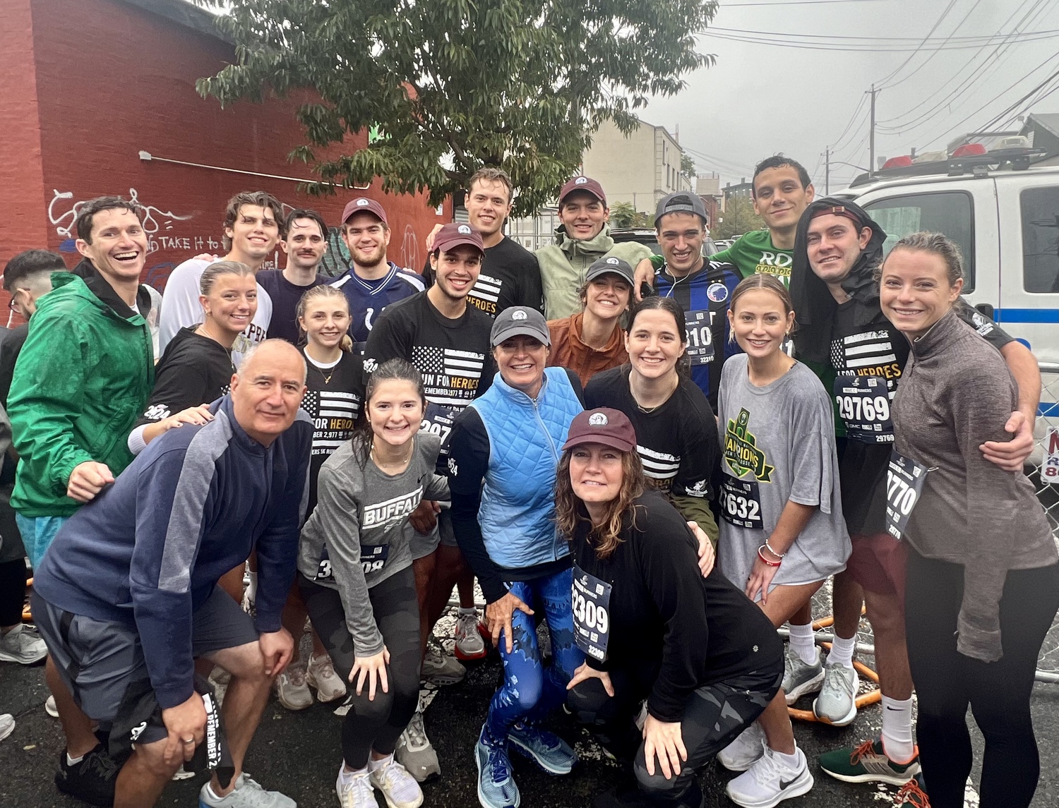 The AJJ Scholarship Fund team for last year's Tunnel to Towers 5K Run & Walk in New York City. COURTESY CORMAC WALSH