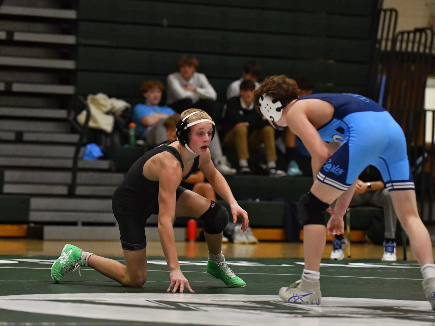 Westhampton Beach sophomore Darren Cangelosi looks for an opening on Rocky Point's Patrick Fish.   JEFF CANGELOSI