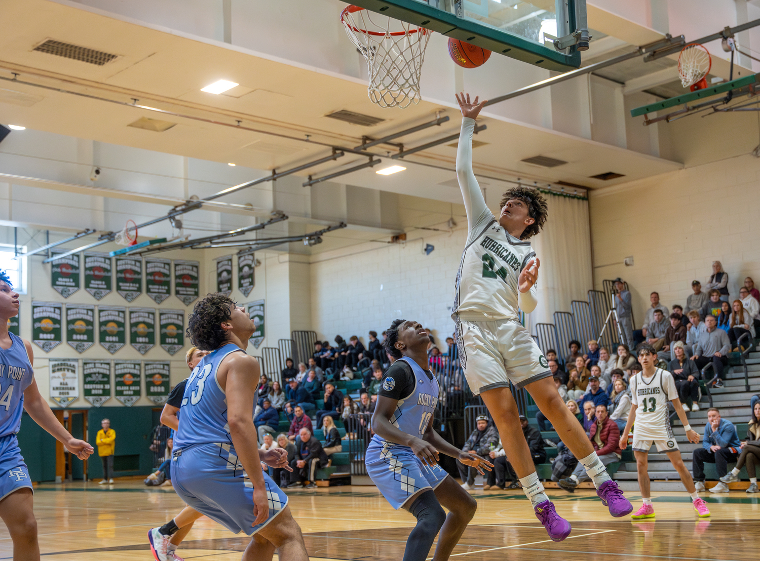 Sophomore forward Atas Smoriginas hits a layup. RON ESPOSITO