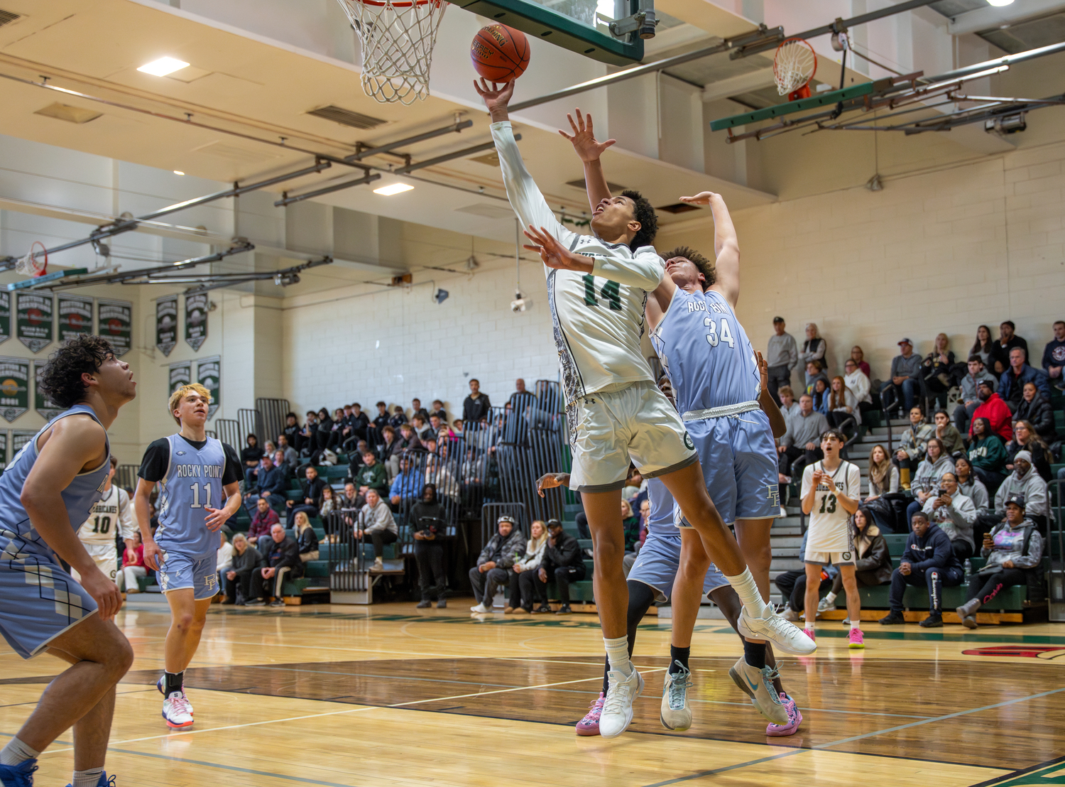 Senior center Jorden Bennett tied for a game-high 15 points. RON ESPOSITO