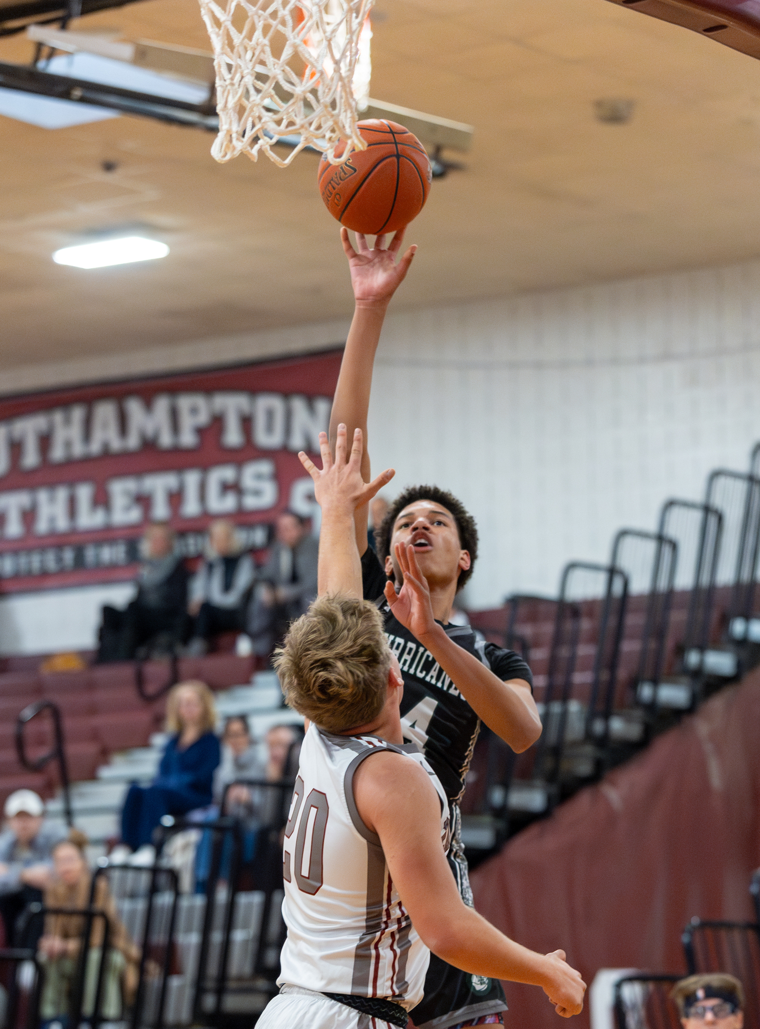 Westhampton Beach senior Jorden Bennett puts up a shot.   RON ESPOSITO