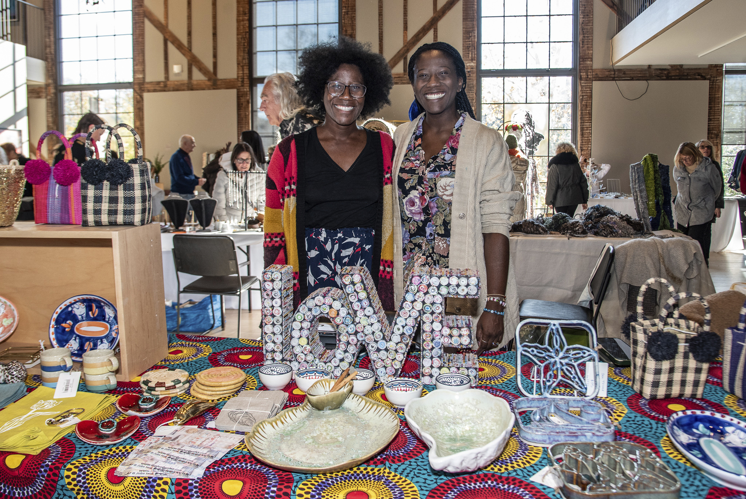 Temidra and Tanya Willock from Hidden Gemat the Maker's Market held at The Church in Sag Harbor on Saturday.  LISA TAMBURINI