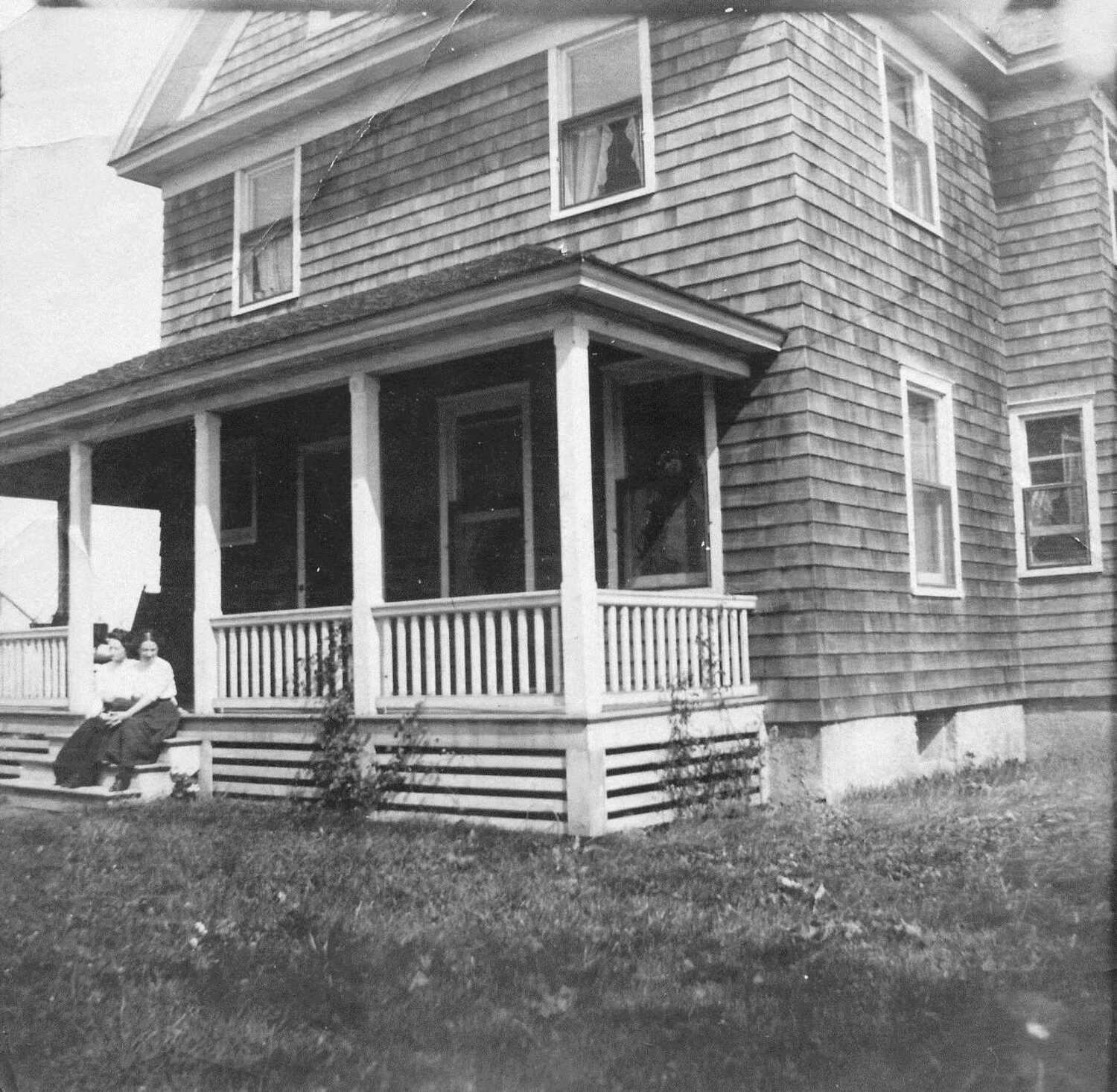 Mary Louisa Osborn, left, and Amy Conklin Osborn on the porch of the 1904 Louisa Edwards Osborn Main House, in a photo taken around 1920. COURTESY HILARY OSBORN MALECKI