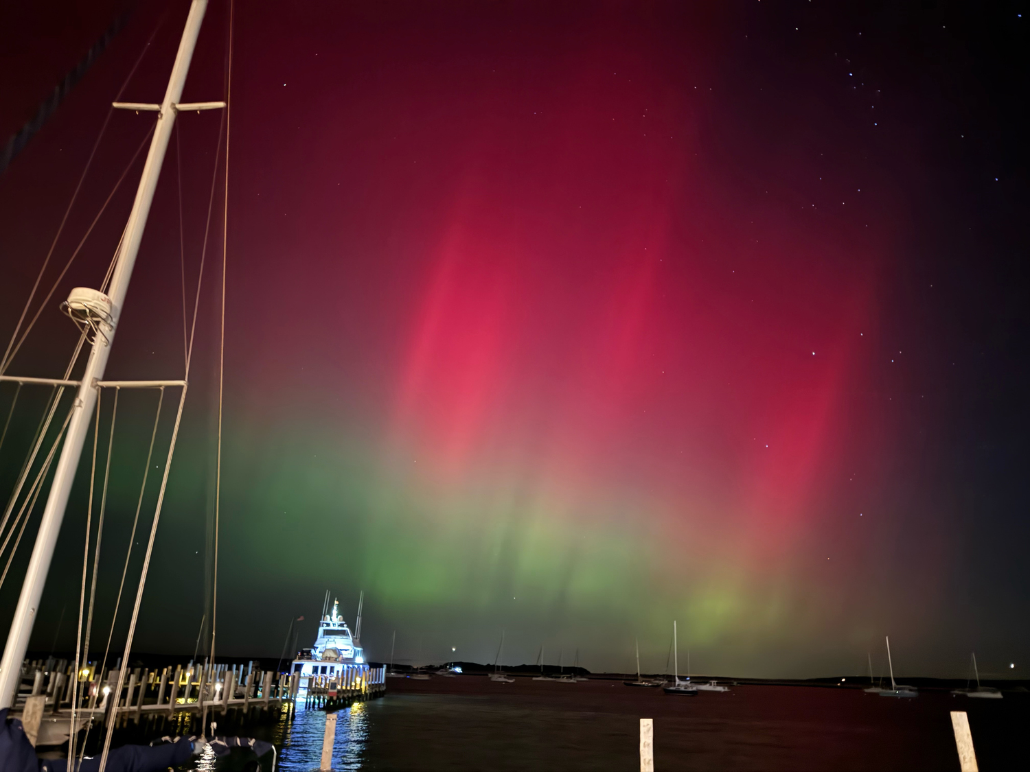 October 17 - East End residents were treated to a rare sight on Thursday, October 10, as the northern lights, aka aurora borealis, were visible and brilliant in Sag Harbor and elsewhere.
STEVE SOBEY