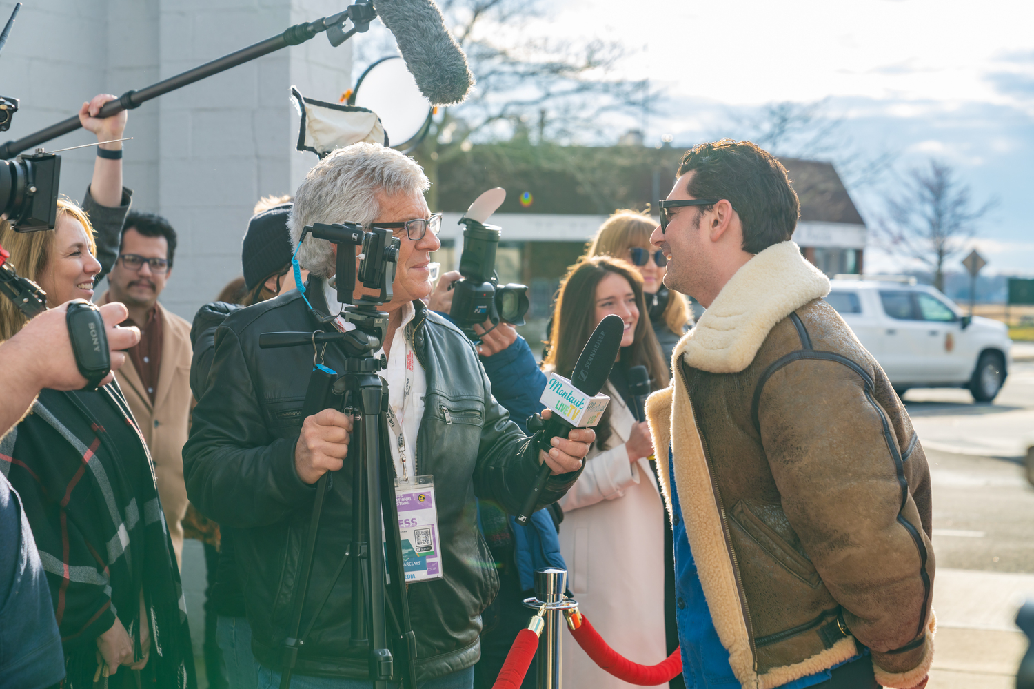 A scene from Sam Pezzullo and Christopher Bouckoms' mockumentary “The Premiere” which screens at Bay Street Theater on December 15. COURTESY MADE OUT EAST