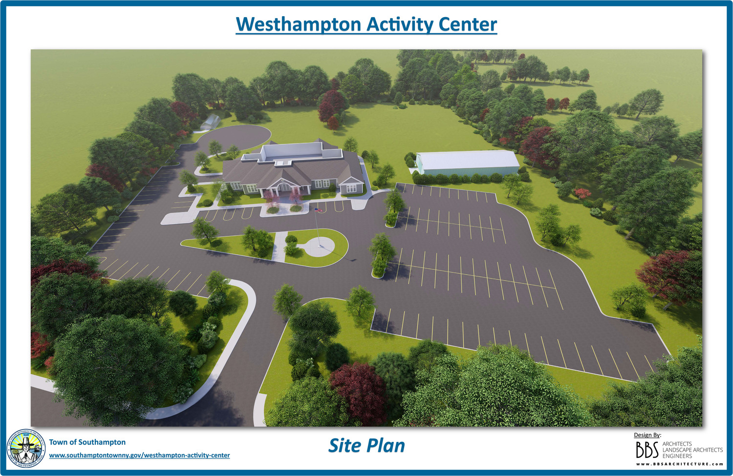 The preliminary plans for the new Westhampton community center being designed by the town the 5-acre Bauer property on Mill Road, show a 9,000 square foot building split between senior citizen services and youth services. The building would cost about $8 million to construct as currently designed.