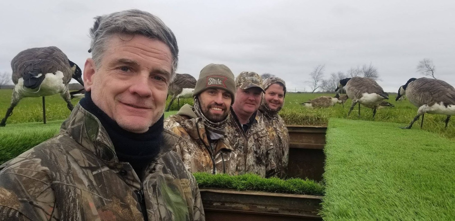 Bill O'Leary and the members of the East Hampton Sportsmen's Alliance had several great days in the goose pits with Deerfield Guide Service this season. COURTESY OF EHSA