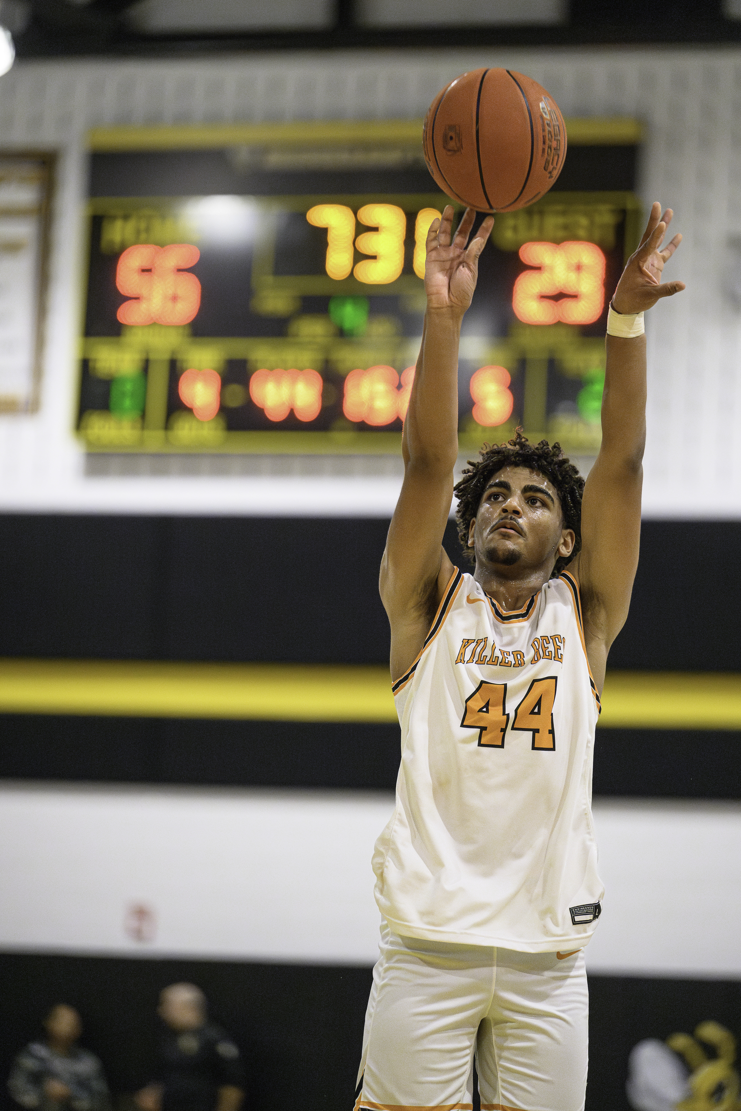 Bridgehampton sophomore Jordan Harding shoots a free throw.  MARIANNE BARNETT