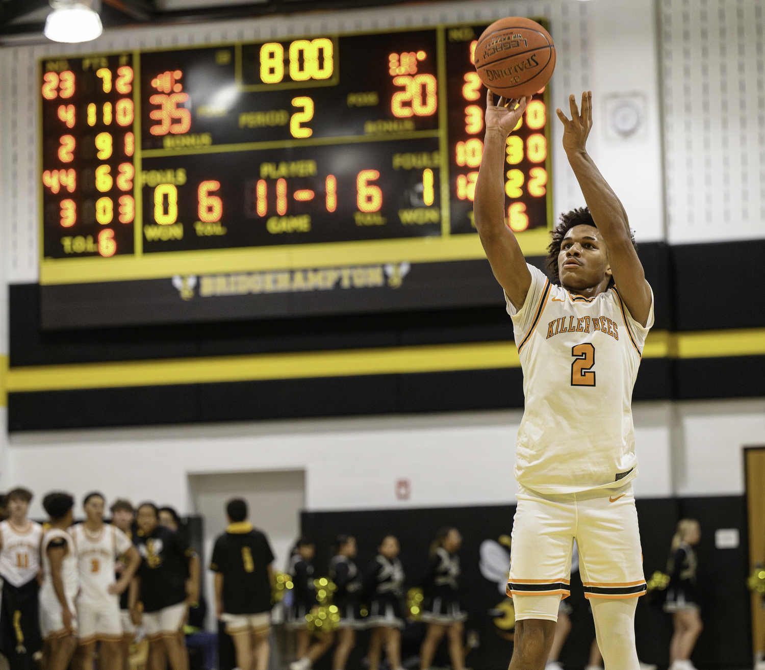 Bridgehampton junior Jai Feaster shoots a free throw.  MARIANNE BARNETT