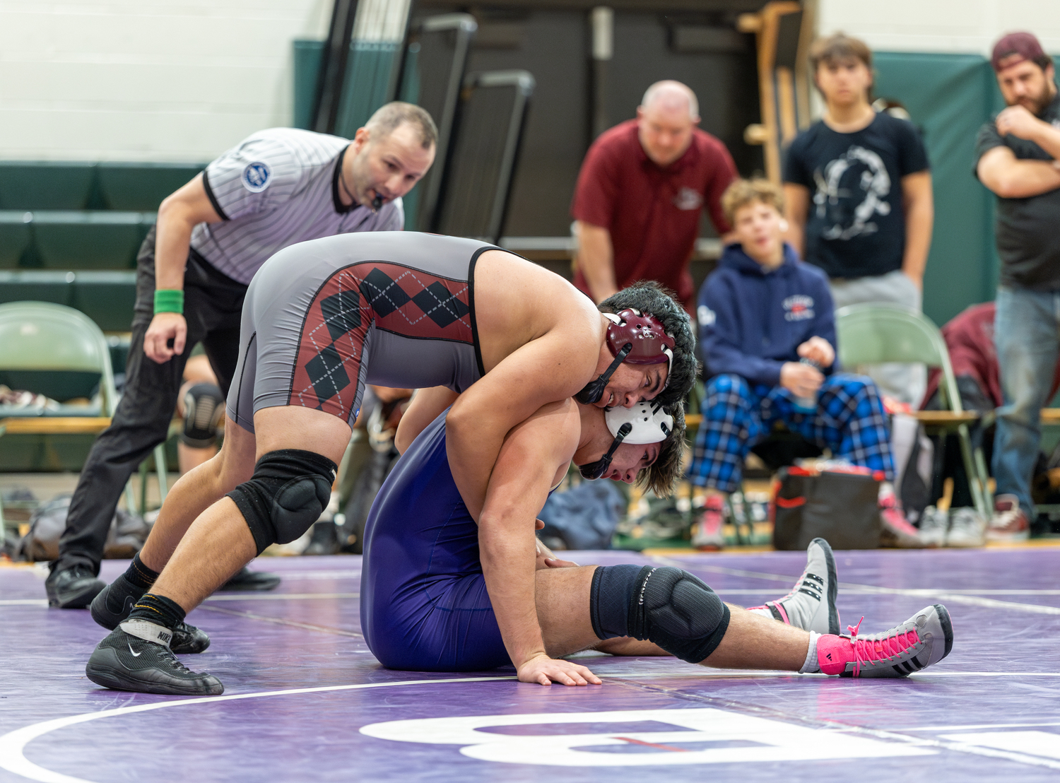 East Hampton’s Juan Espinoza competing at the Cory Hubbard Duals in Westhampton Beach on Saturday.  RON ESPOSITO