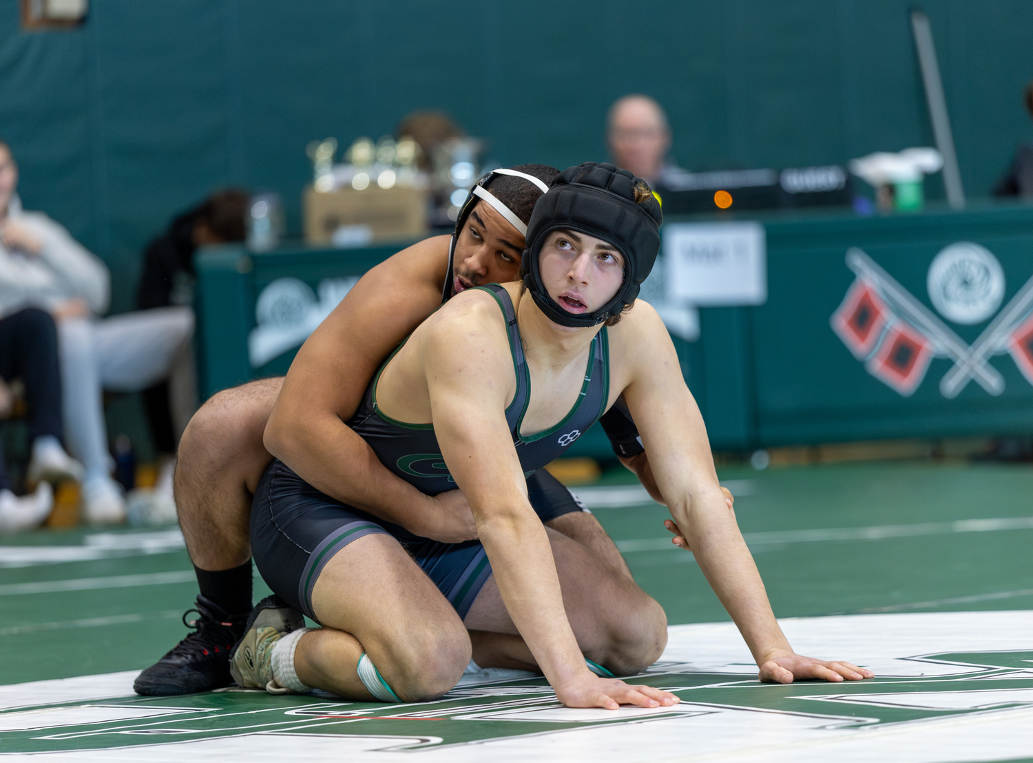 George Ostensen waits for the official's whistle. RON ESPOSITO