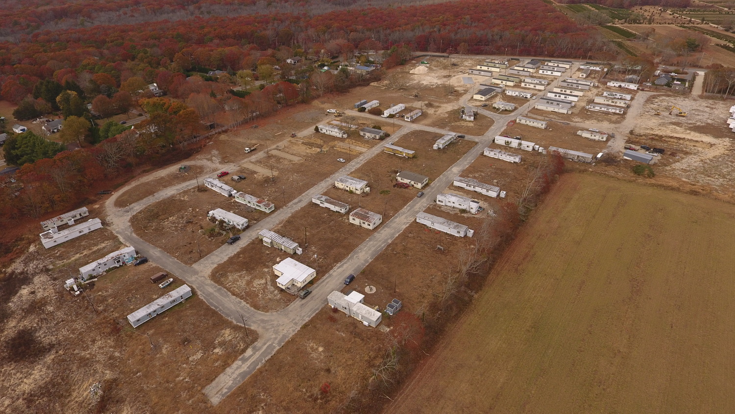 The resurrection of the former Leir's Mobile Home Park in Eastport has been paused while the developers, Farrell Companies, applies to Suffolk County to put in new low nitrogen septic systems to service the 93 units that will ultimately be restored to the property.