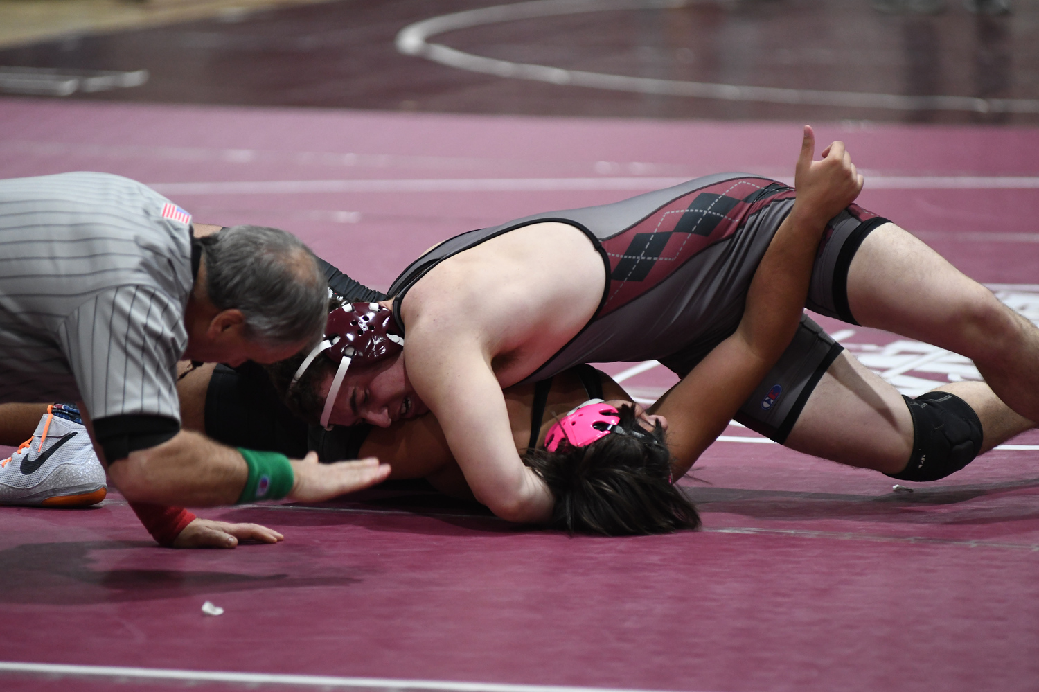 Justin Prince pinned his Newfield opponent on Friday night.  DOUG KUNTZ