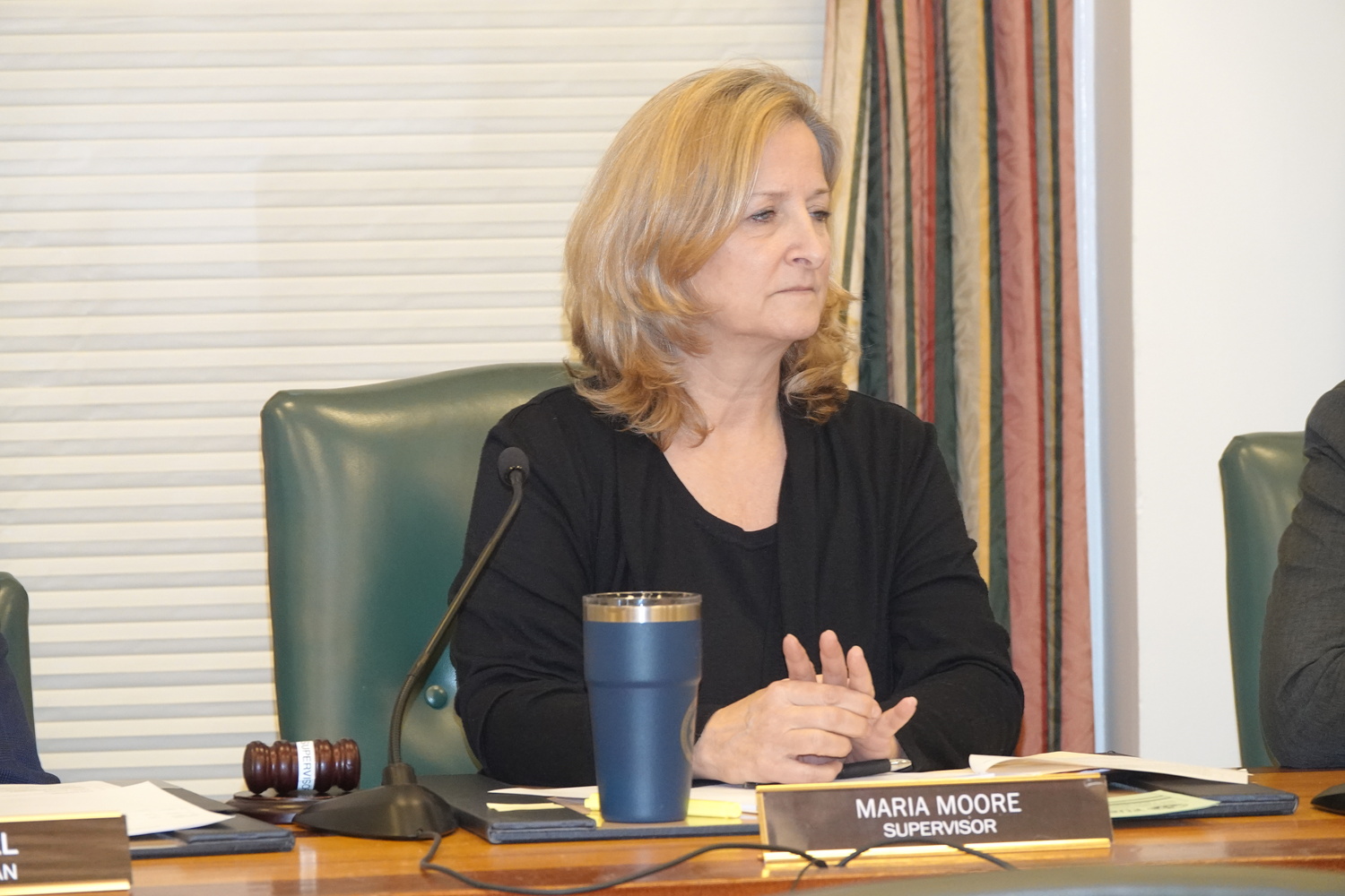 Supervisor Maria Moore said that the town's lawsuit intends only to ensure that there is responsible oversight of the construction of the gas station at Westwoods, and is not a sign of disrespect of the Shinnecock Nation or its ancestral history. MICHAEL WRIGHT