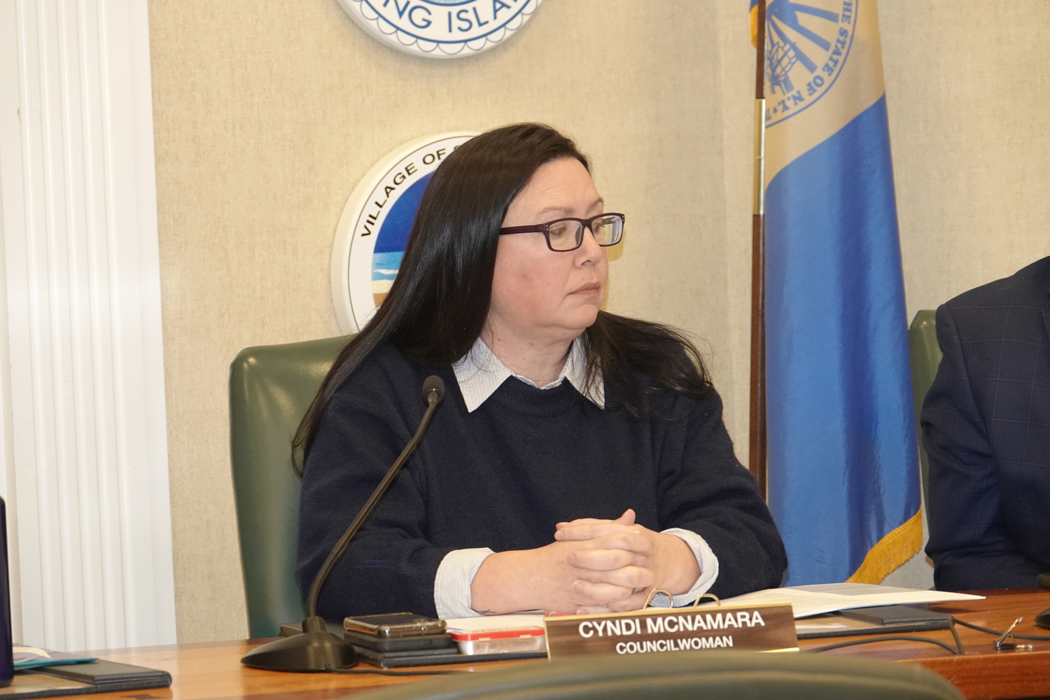 Councilwoman Cyndi McNamara said that the income levels the Quiogue housing project will be available to include many town employees. MICHAEL WRIGHT