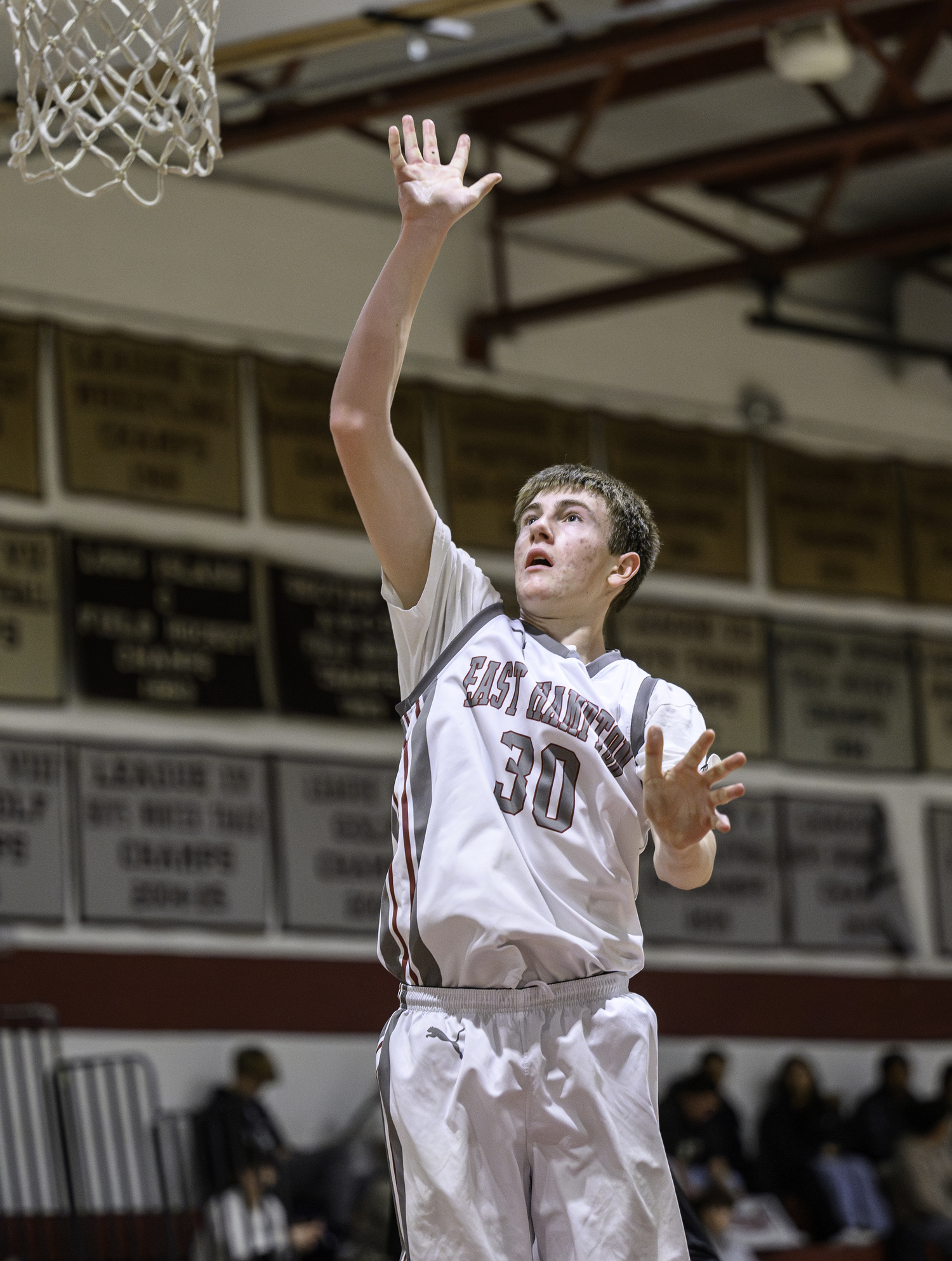 East Hampton sophomore Tyler Persan scored eight points in the loss to Amityville last week.  MARIANNE BARNETT