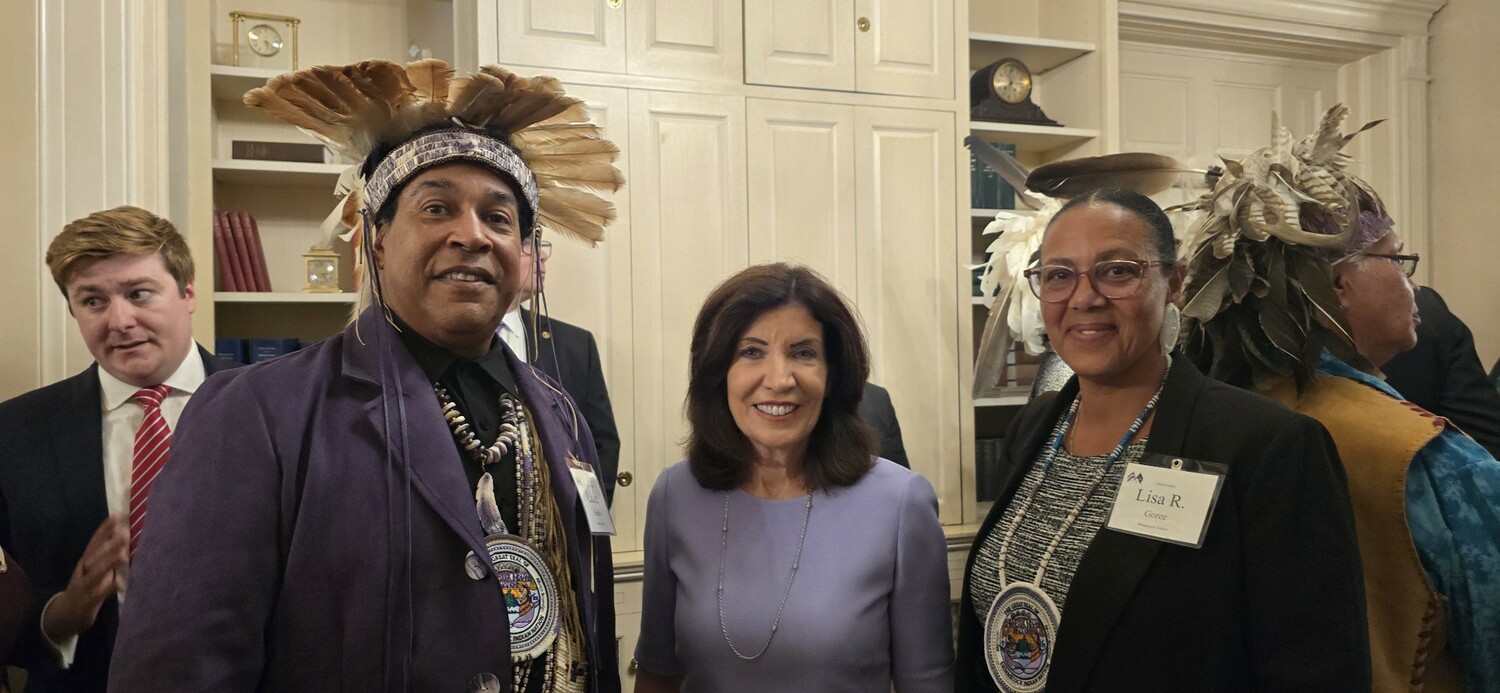 Governor Kathy Hochul has invited Shinnecock Chairwoman Lisa Goree and Vice-Chairman Lance Gumbs and other tribal leaders to state functions on three separate occasions, which the tribe said is a hopeful sign of the state seeking to improve long strained relations with Indigenous nations.