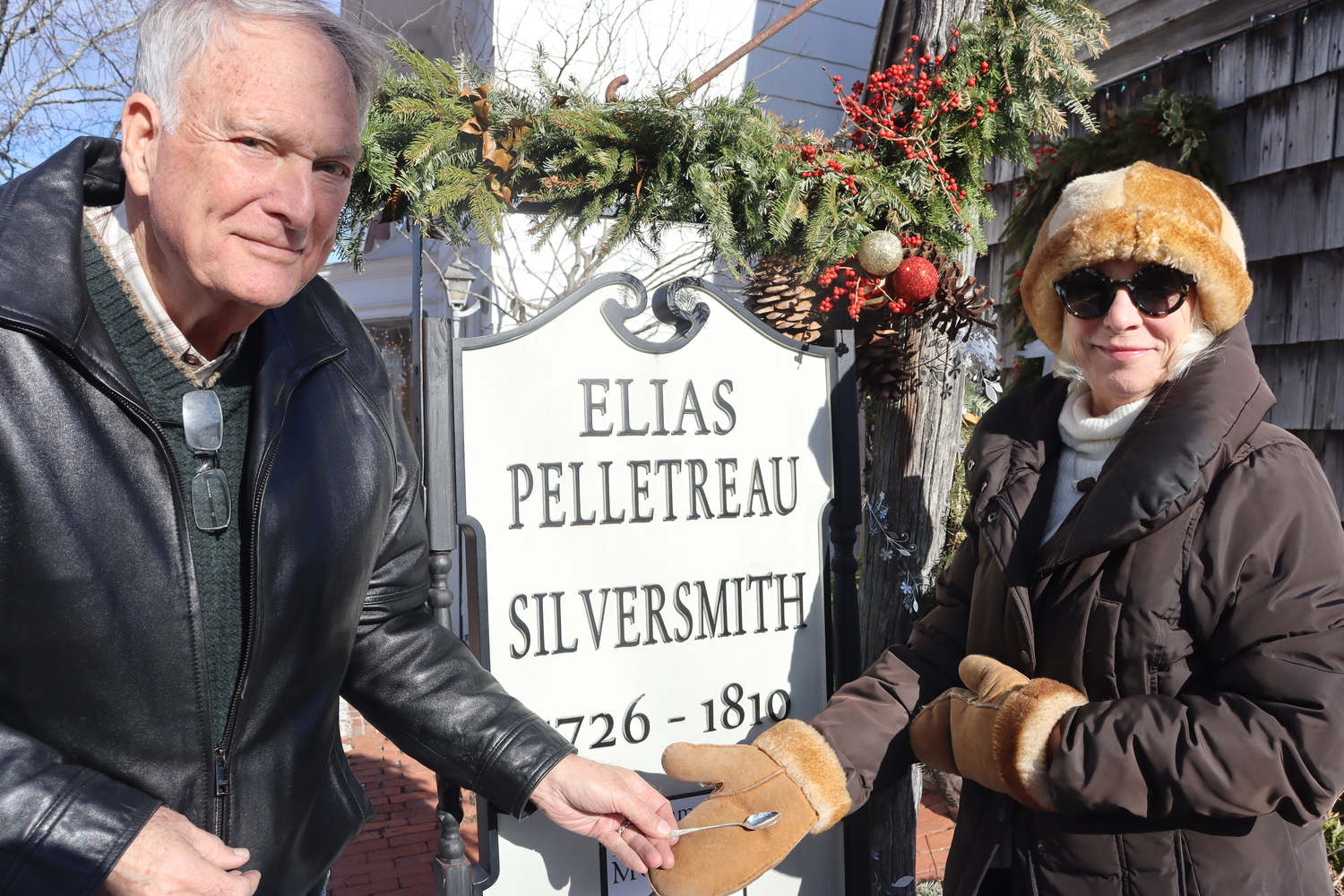 Noel Gish and Kathryn Curran purchased a 1700s-era silver spoon that had been made by Elias Pelletreau, and had it restored by resident silversmith Alyssa Saccente. CAILIN RILEY