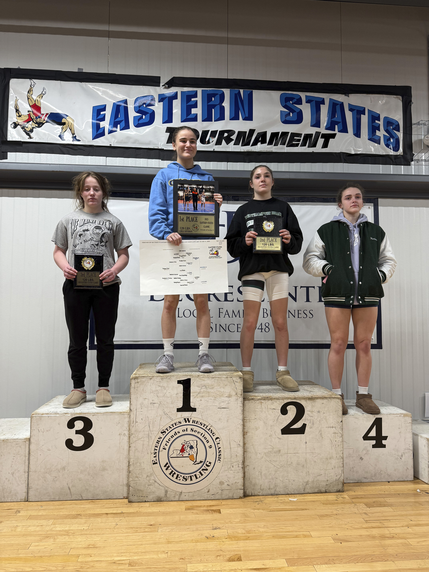 Westhampton Beach sophomore Lily Blenk placed second at 120 pounds at the Eastern States Classic this past weekend.  COURTESY JAKOB RESTREPO