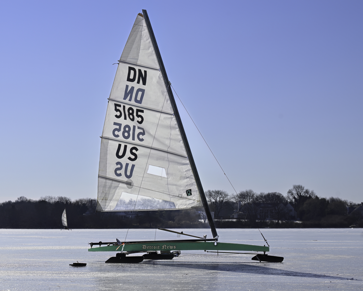 A DN out on the ice at Mill Pond, Water Mill.  MARIANNE BARNETT