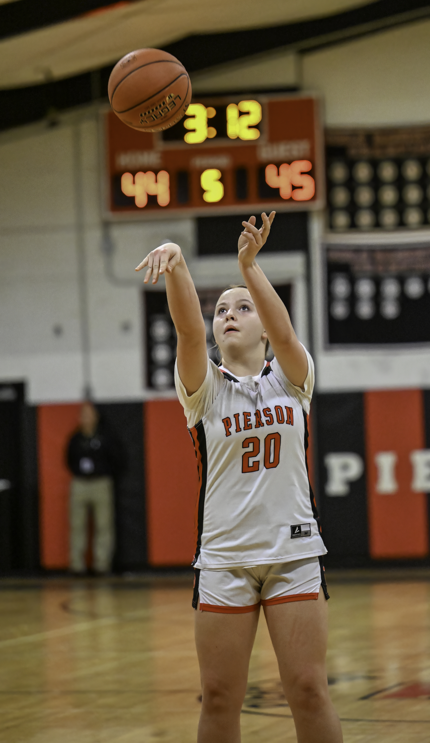 Pierson sophomore Skye Smith shoots a free throw.   MARIANNE BARNETT