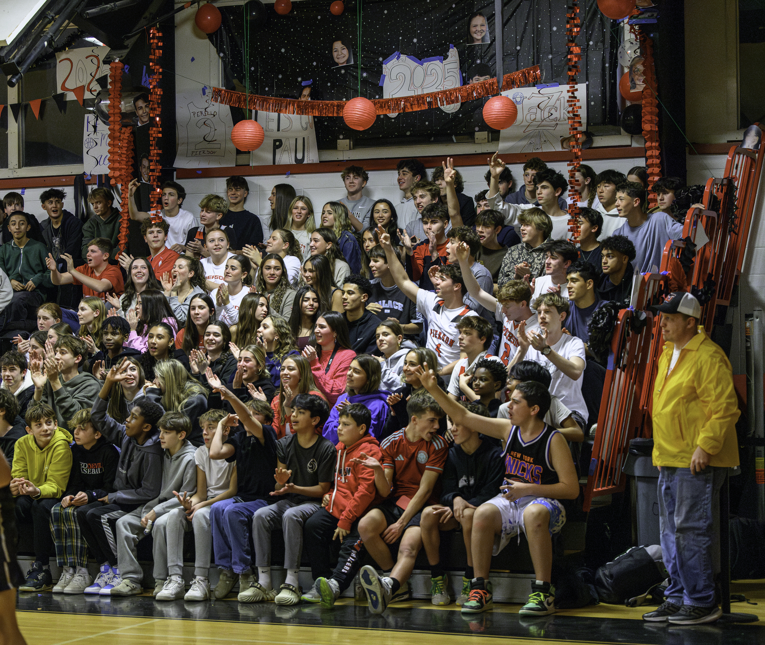 The student section on Spirit Night for the boy's game.  MARIANNE BARNETT