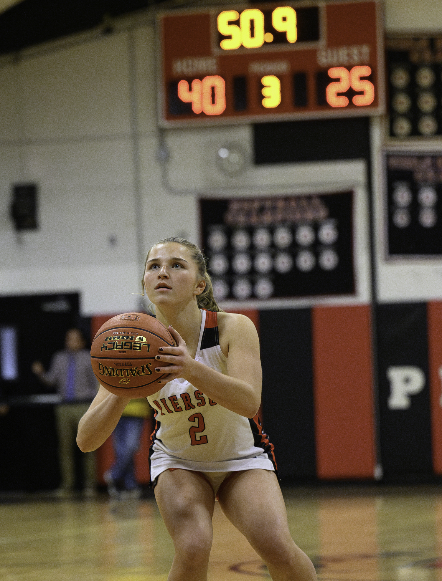 Pierson's Abby Perello at the line later in the third quarter.   MARIANNE BARNETT