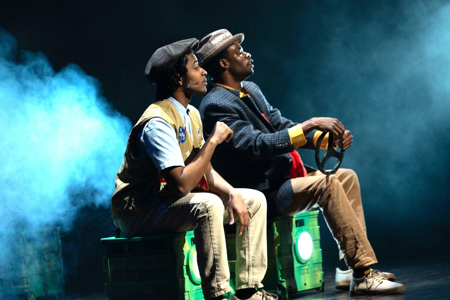 Patrick Saint Ange as John Lewis and Myles Walker as Uncle Otis in Nambi E. Kelley's play 