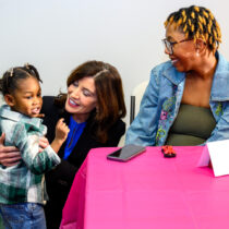 Governor Kathy Hochul meets with moms and some of their children for a roundtable about New York’s first-in-the-nation paid prenatal leave policy, which took effect on January 1. SUSAN WATTS/OFFICE OF GOVERNOR KATHY HOCHUL