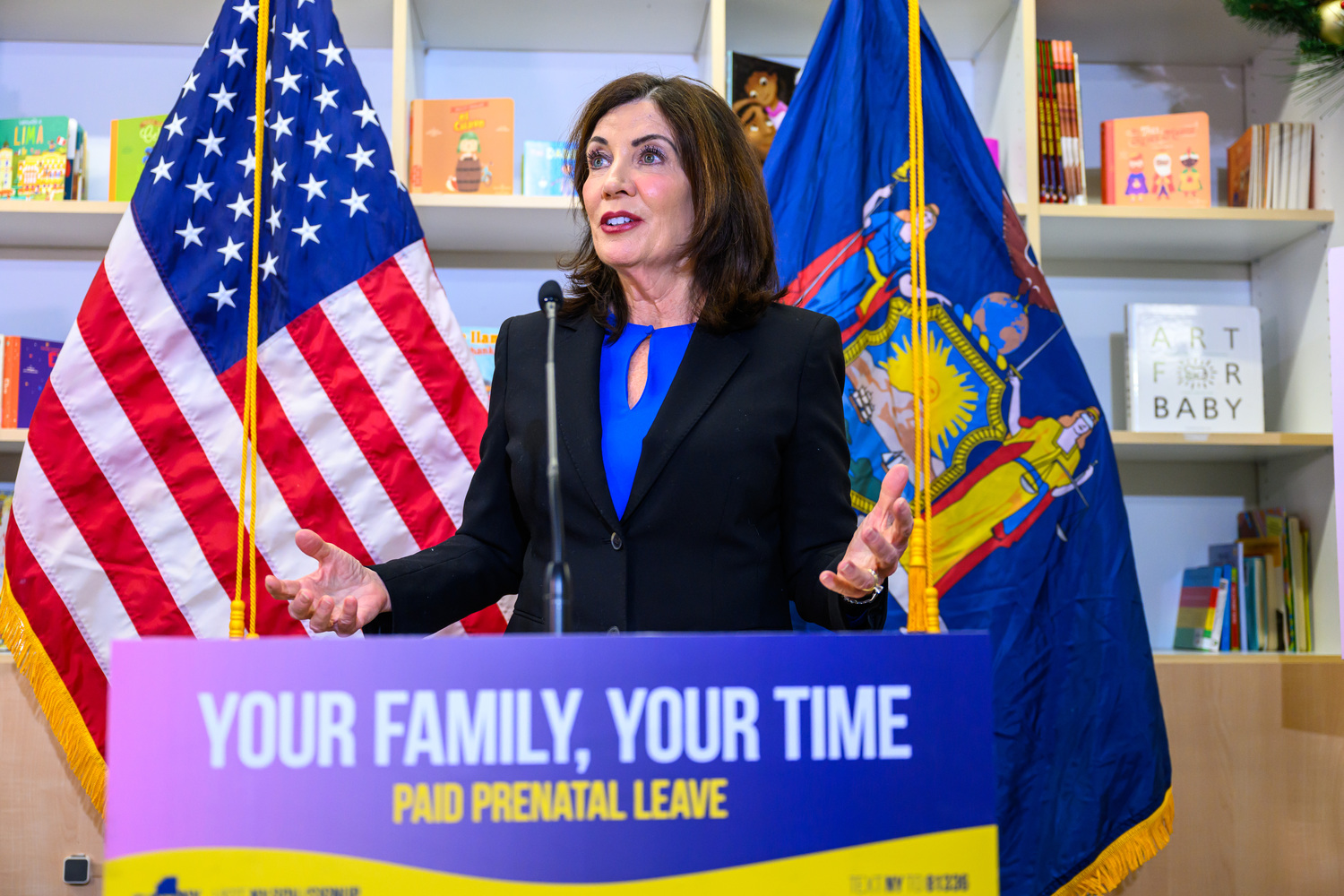 Governor Kathy Hochul kicks off a statewide campaign to raise awareness of New York’s first-in-the-nation paid prenatal leave policy, effective January 1. SUSAN WATTS/OFFICE OF GOVERNOR KATHY HOCHUL