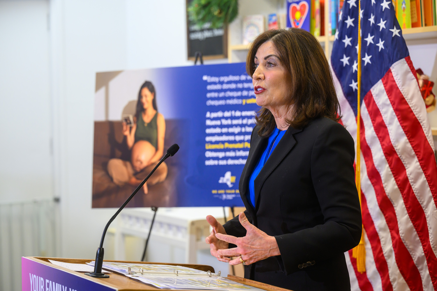 Governor Kathy Hochul kicks off a statewide campaign to raise awareness of New York’s first-in-the-nation paid prenatal leave policy, effective January 1. SUSAN WATTS/OFFICE OF GOVERNOR KATHY HOCHUL