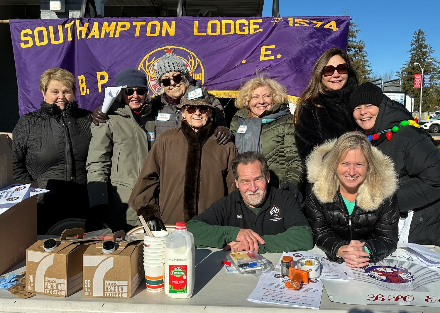 The Southampton Elks Lodge #1574 conducted a food drive at the Southampton Stop & Shop on December 14, during which they collected more than 1,500 pounds of food for the Heart of the Hamptons. In addition, the Lodge is donating $,8000 to local food pantries this winter.
COURTESY SOUTHAMPTON ELKS LODGE