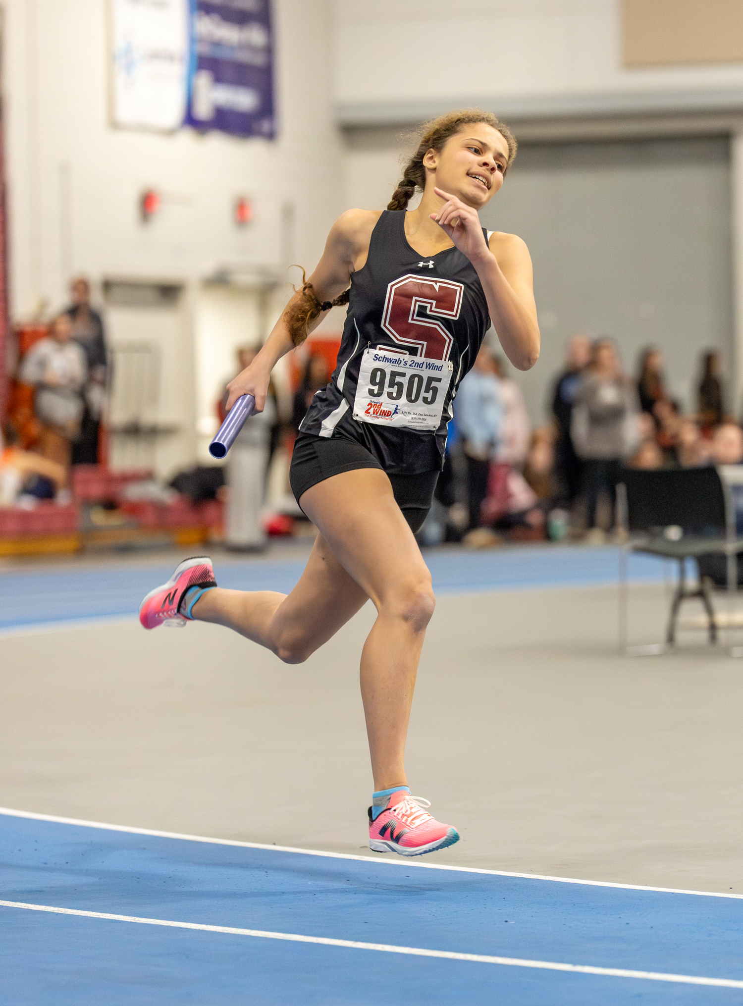 Southampton sophomore Zoey Sulph running in the 4x200-meter relay.   RON ESPOSITO