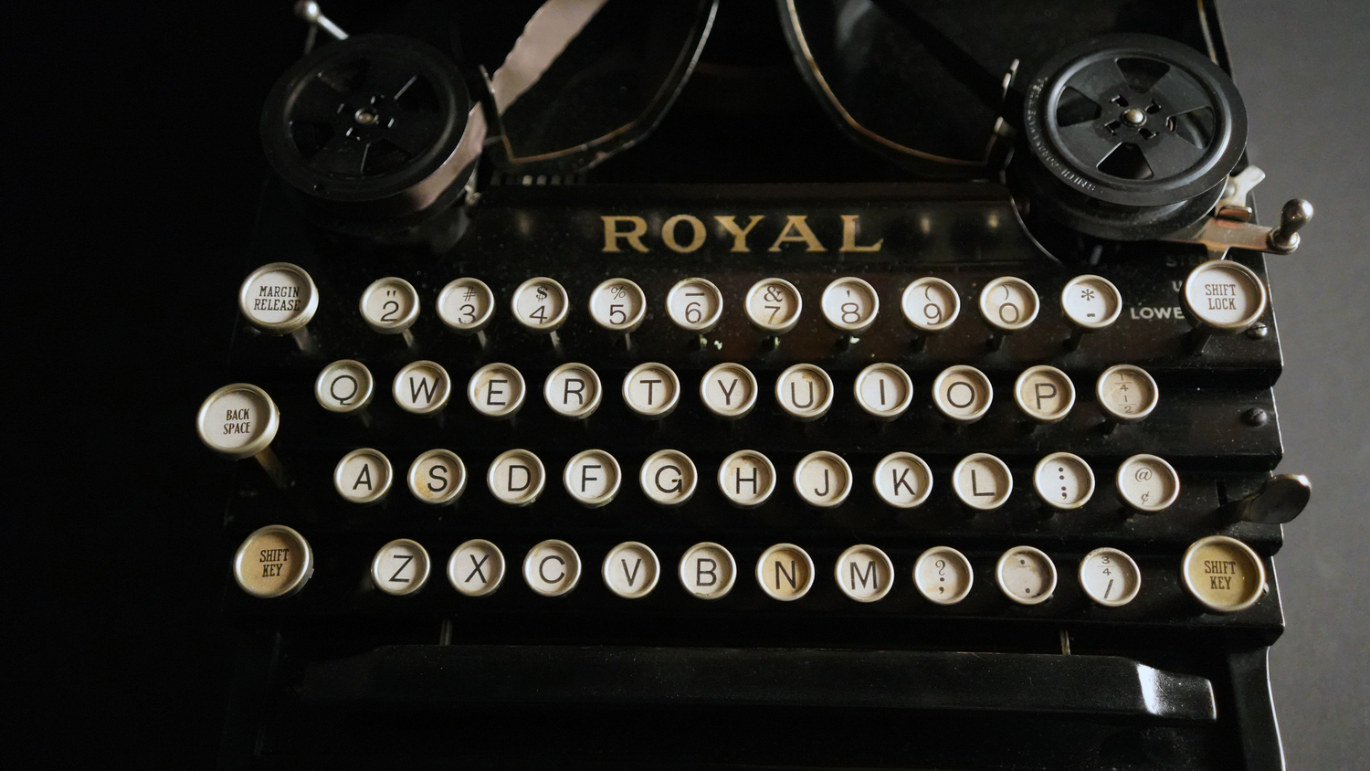 A Royal typewriter from the collection of Tom Hanks. 