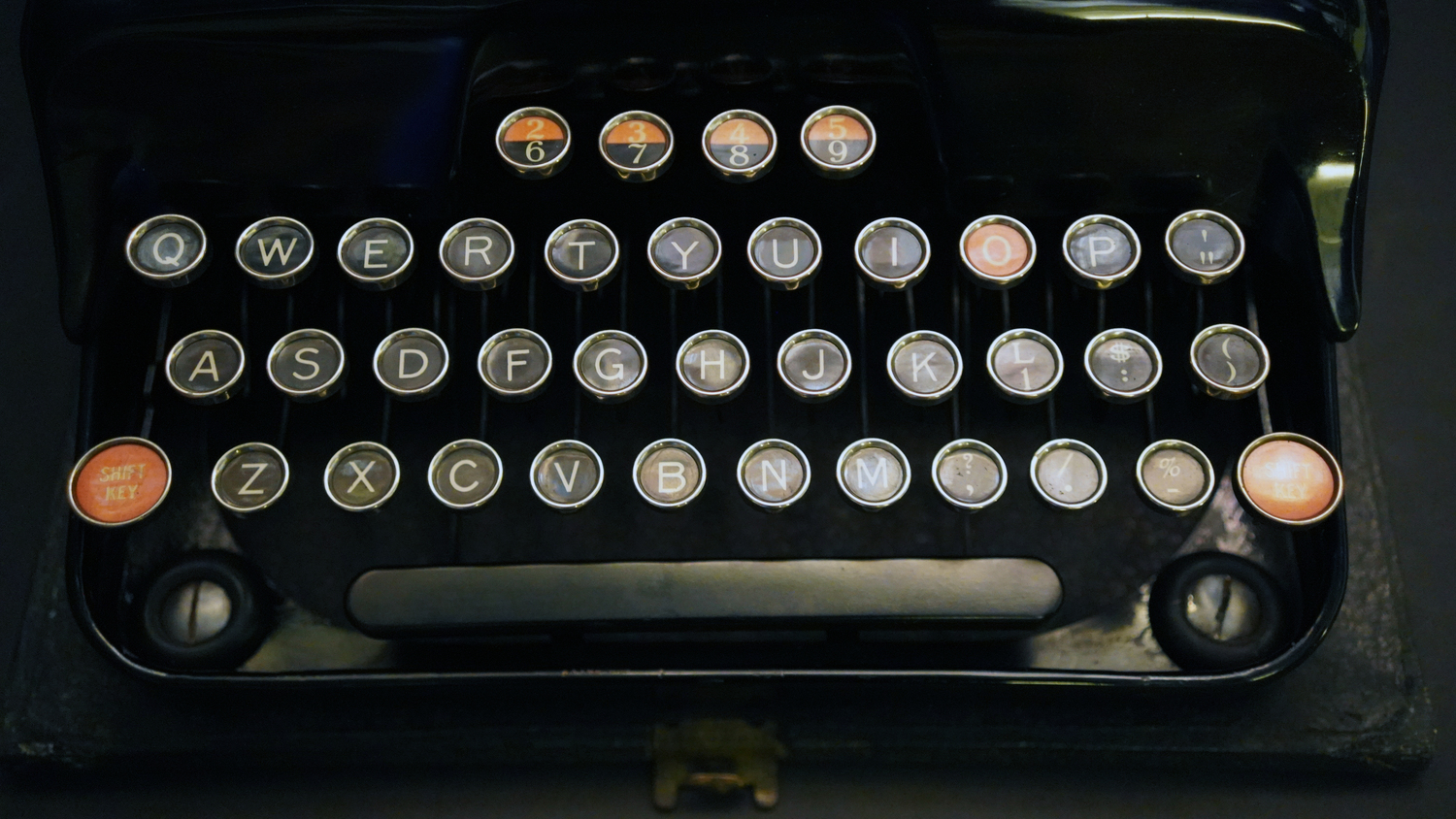 A vintage Remington typewriter from the collection of Tom Hanks. 